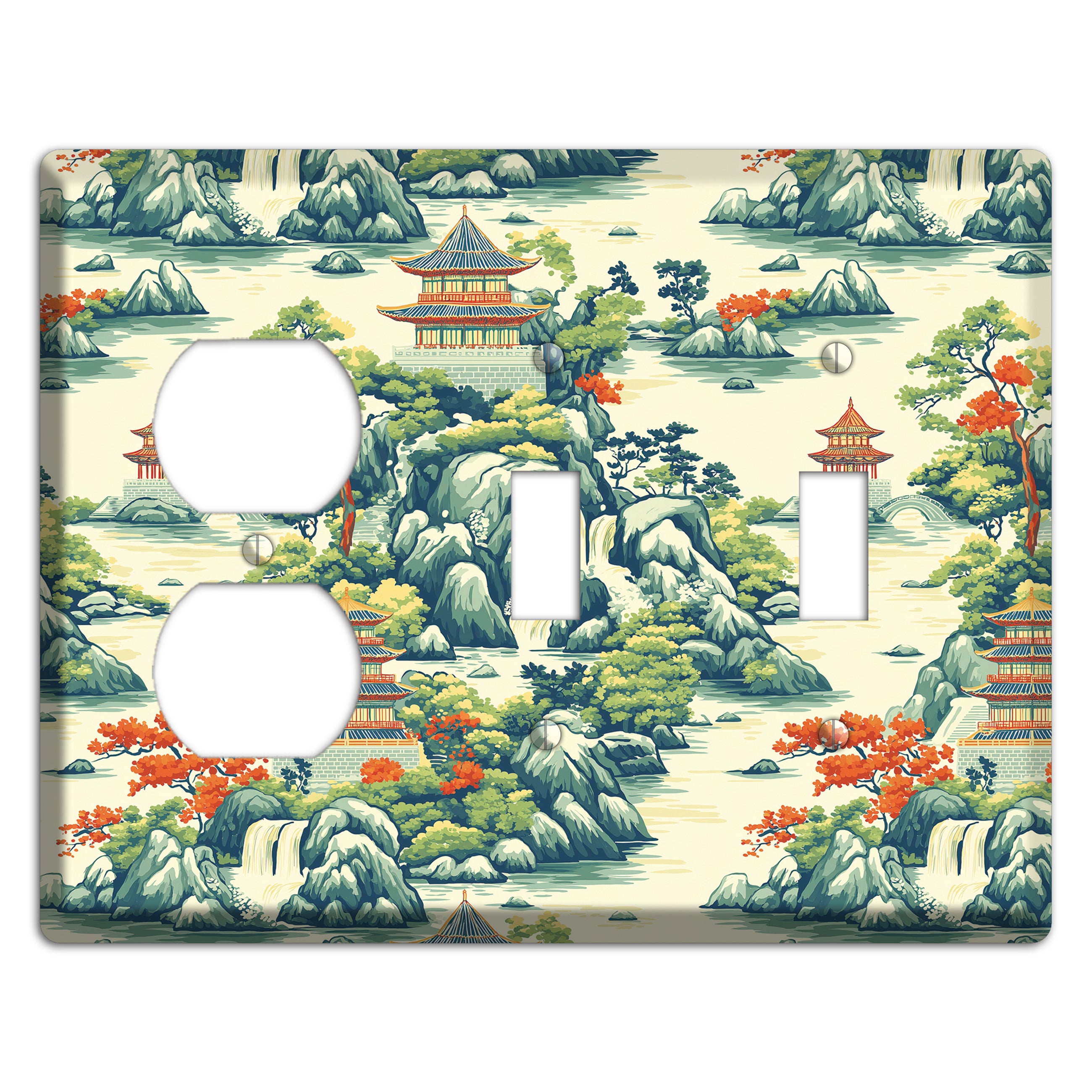 Cascade & Pagoda Duplex / 2 Toggle Wallplate