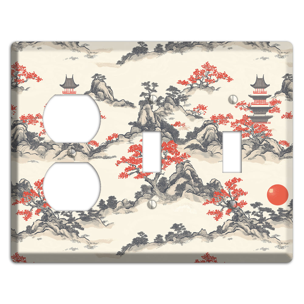 Ember & Stone Peaks Duplex / 2 Toggle Wallplate