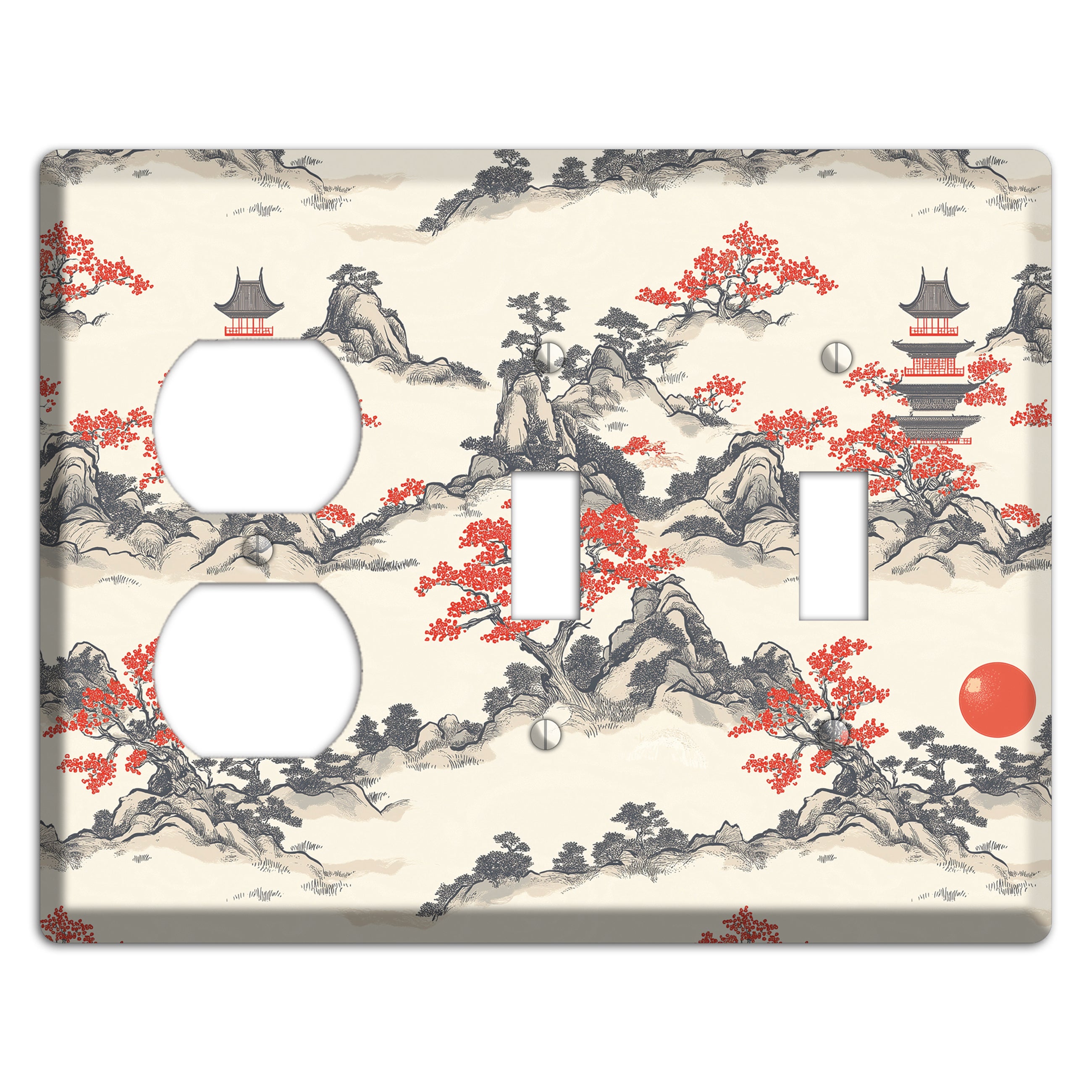 Ember & Stone Peaks Duplex / 2 Toggle Wallplate
