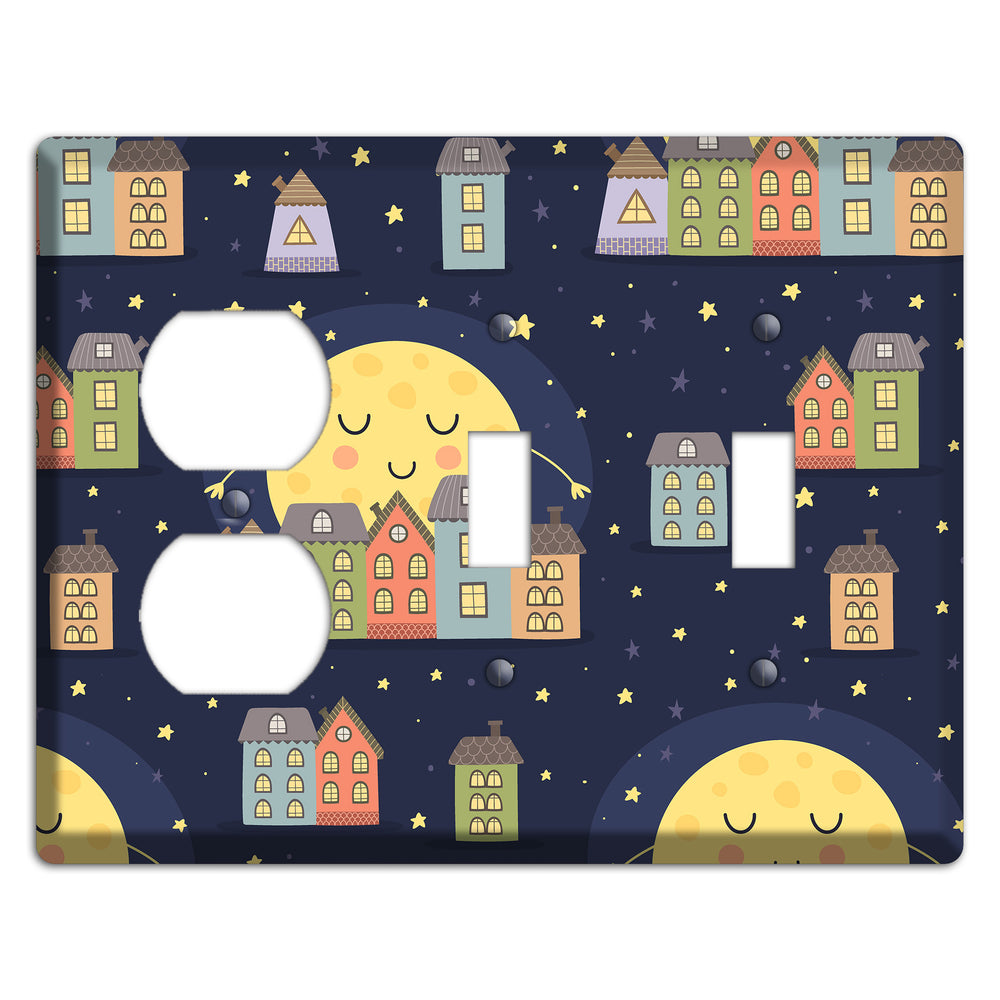 Sleepy Town Duplex / 2 Toggle Wallplate