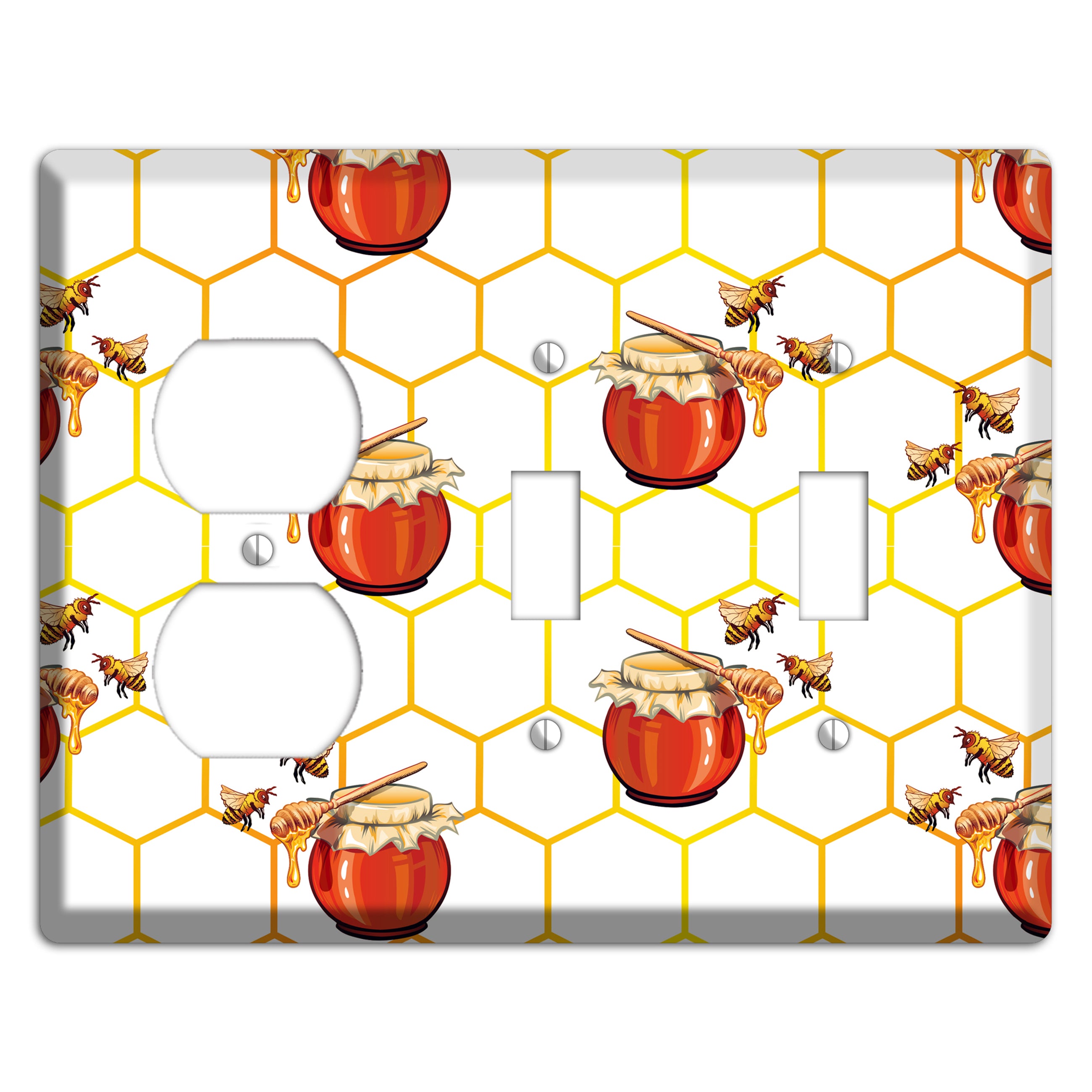Honeypot & Hive Duplex / 2 Toggle Wallplate