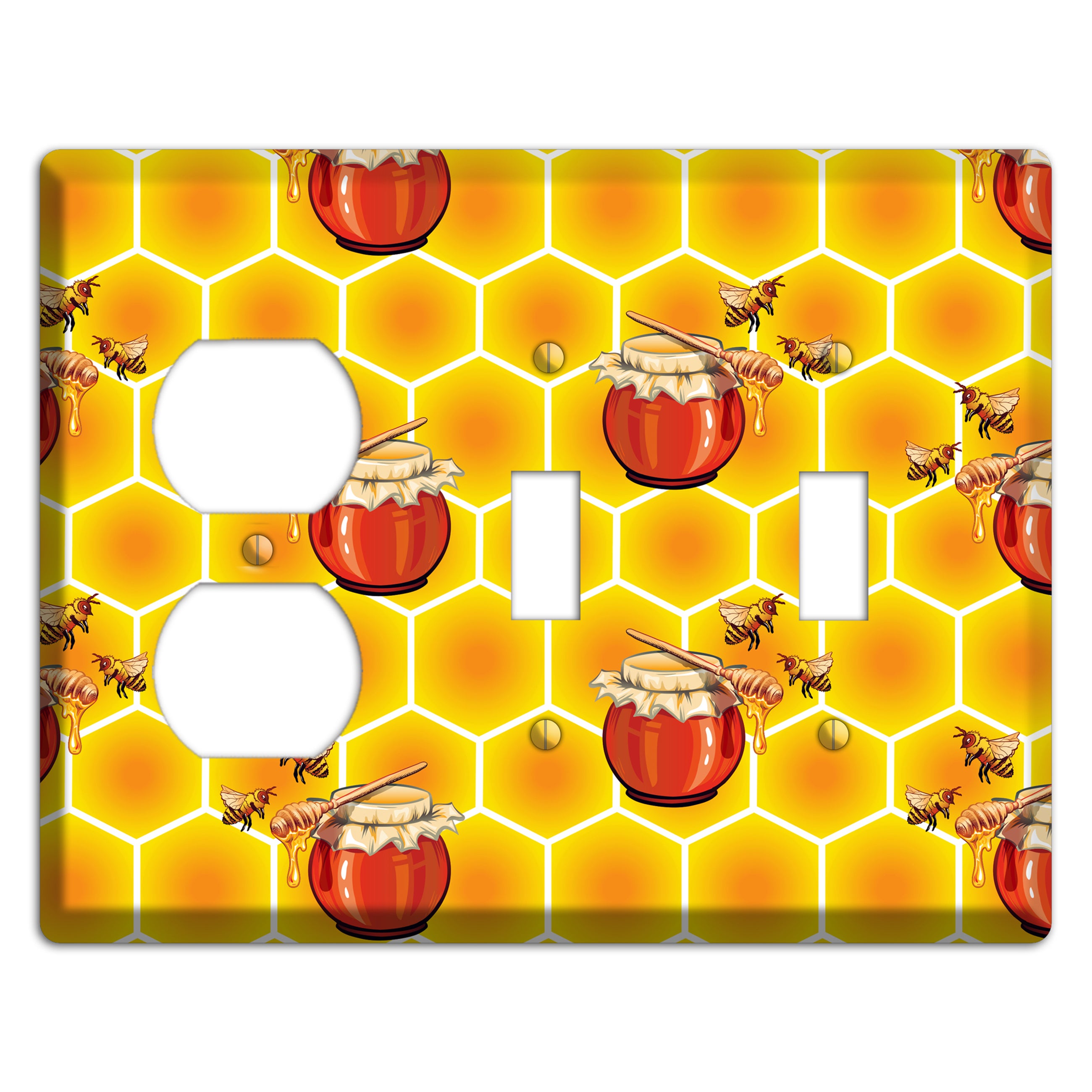 Harvest Season Repeating Duplex / 2 Toggle Wallplate