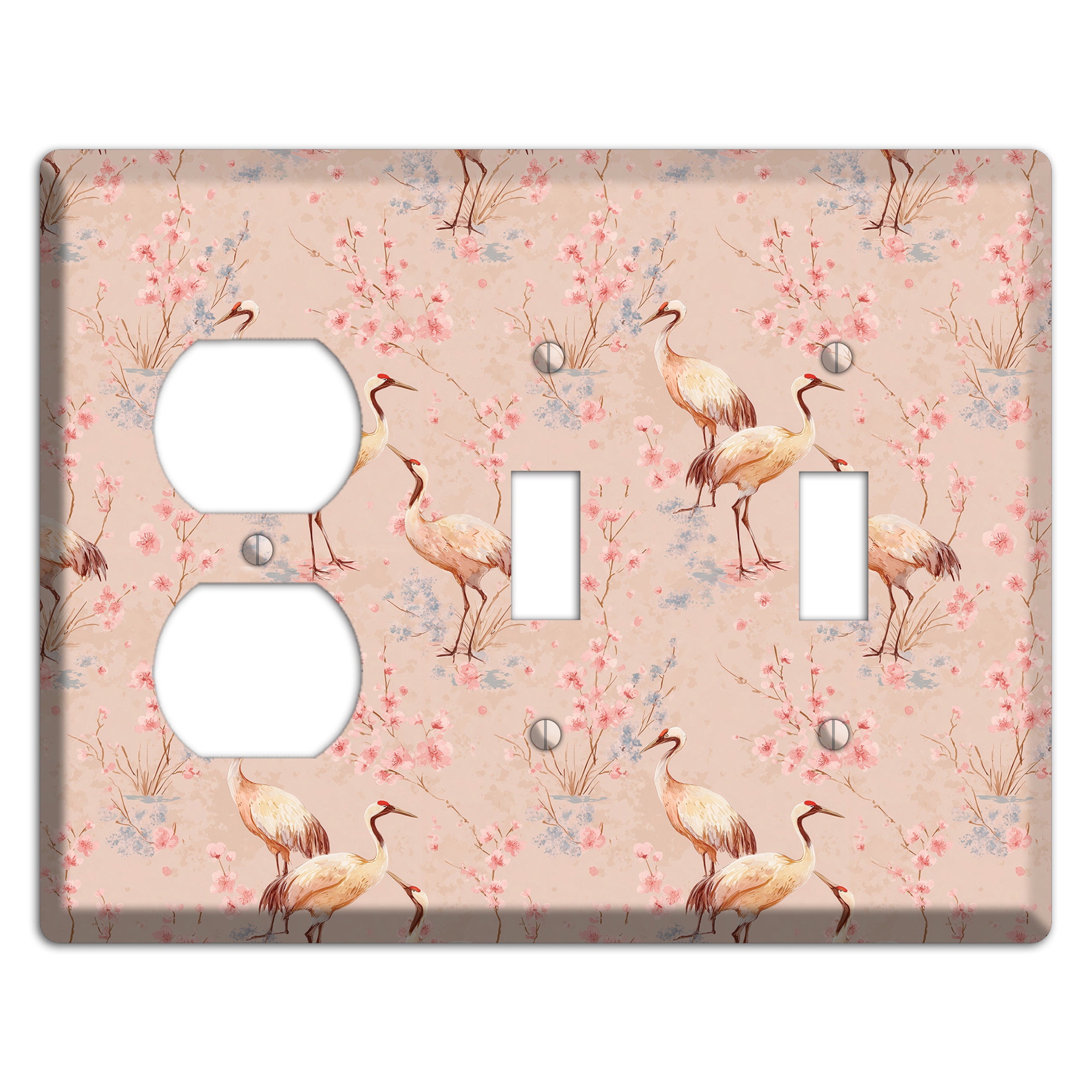 Blush Sakura Passage Duplex / 2 Toggle Wallplate