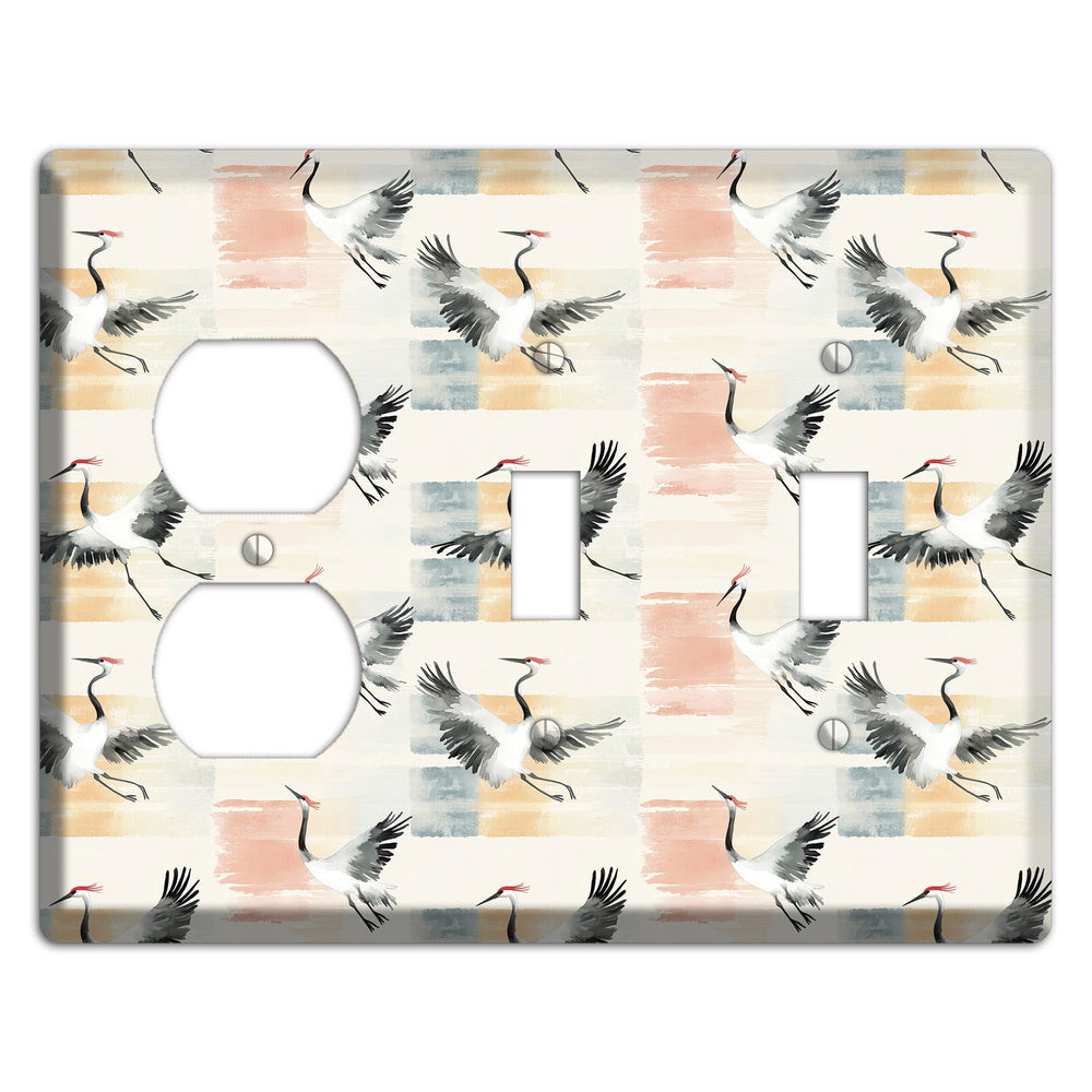 Blush Patchwork Flight Duplex / 2 Toggle Wallplate