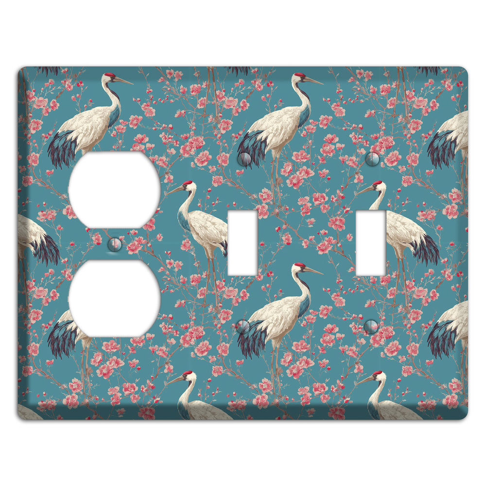 Azure Blossom Vigil Duplex / 2 Toggle Wallplate