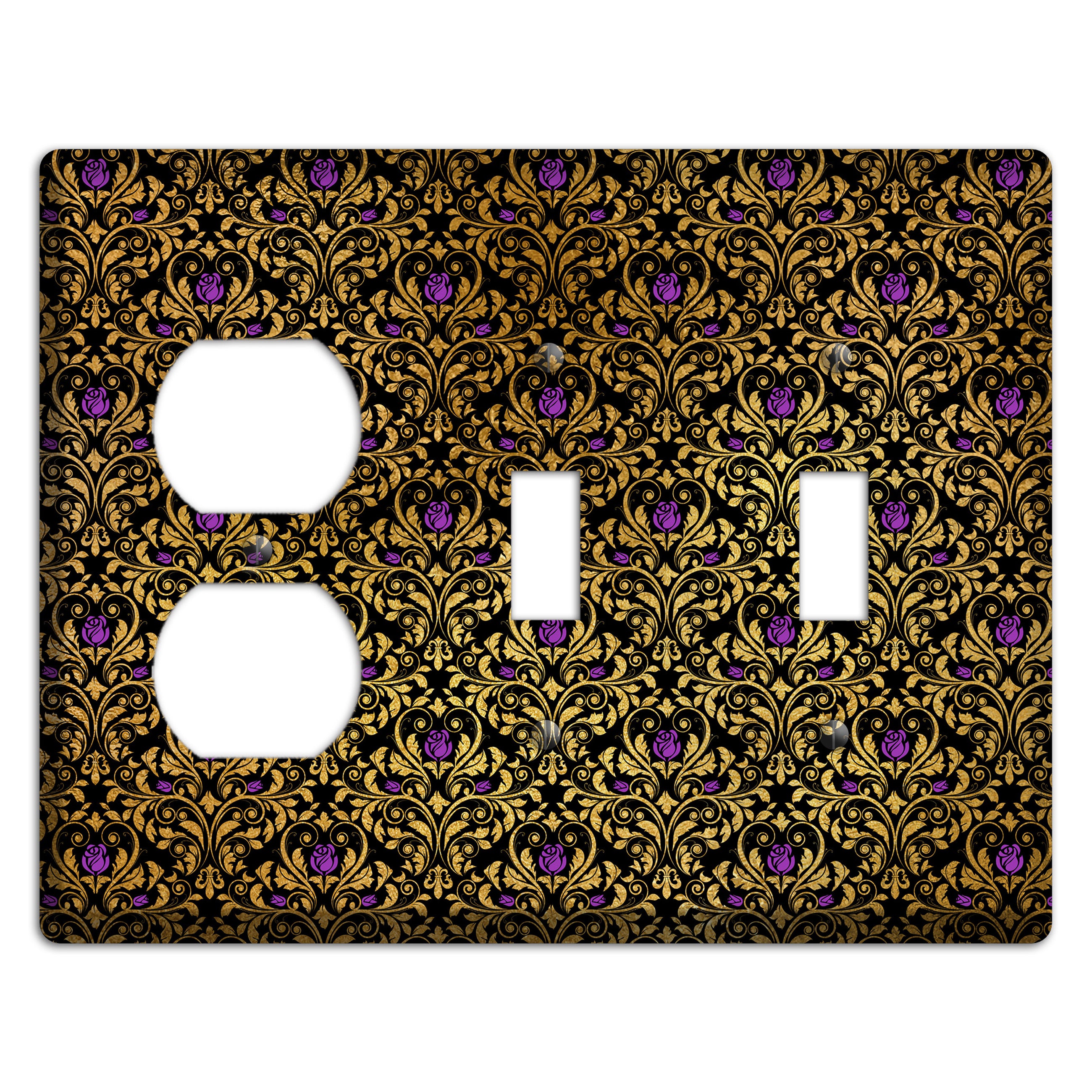 Gilded Masquerade Duplex / 2 Toggle Wallplate