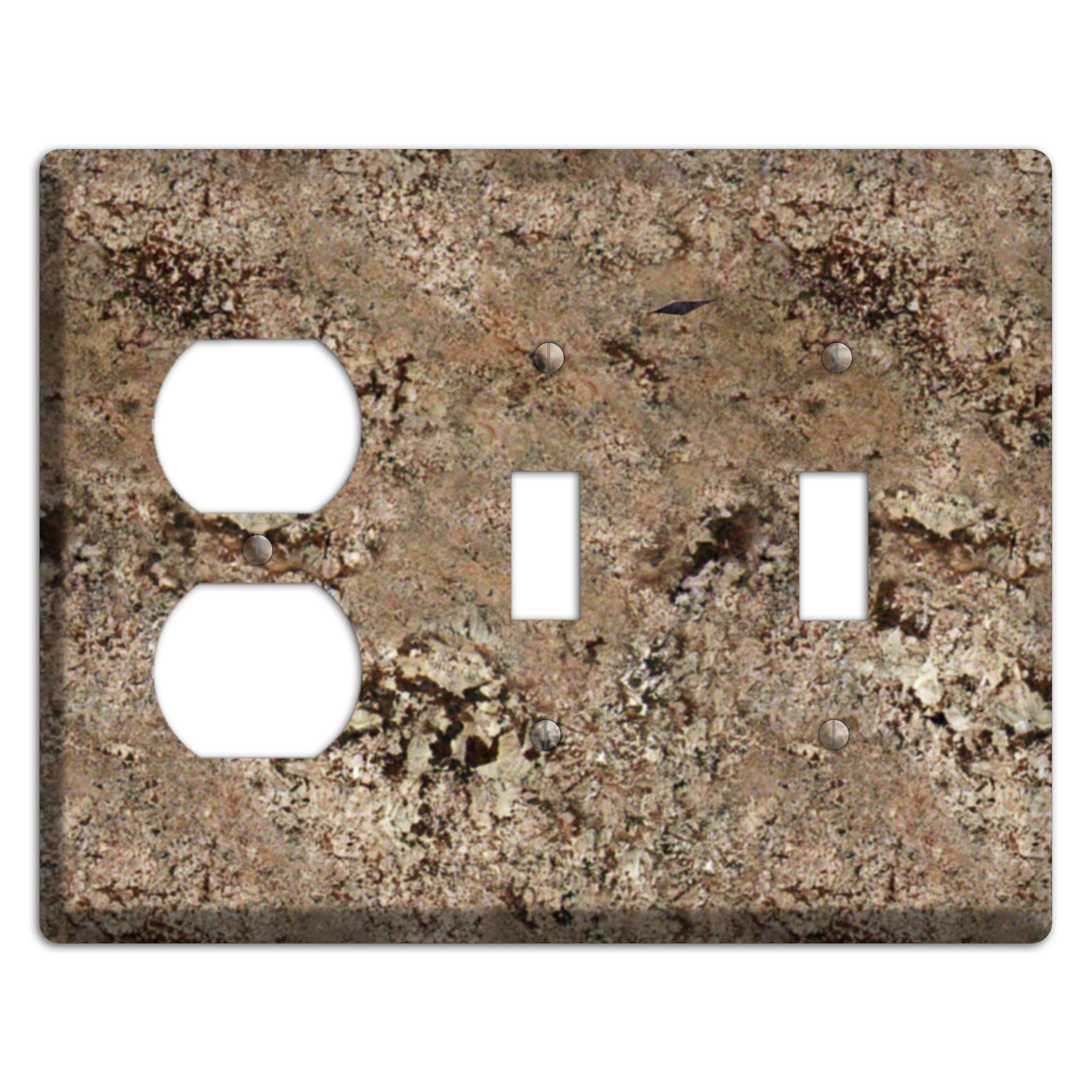 Crema Bordeaux Granite Duplex / 2 Toggle Wallplate