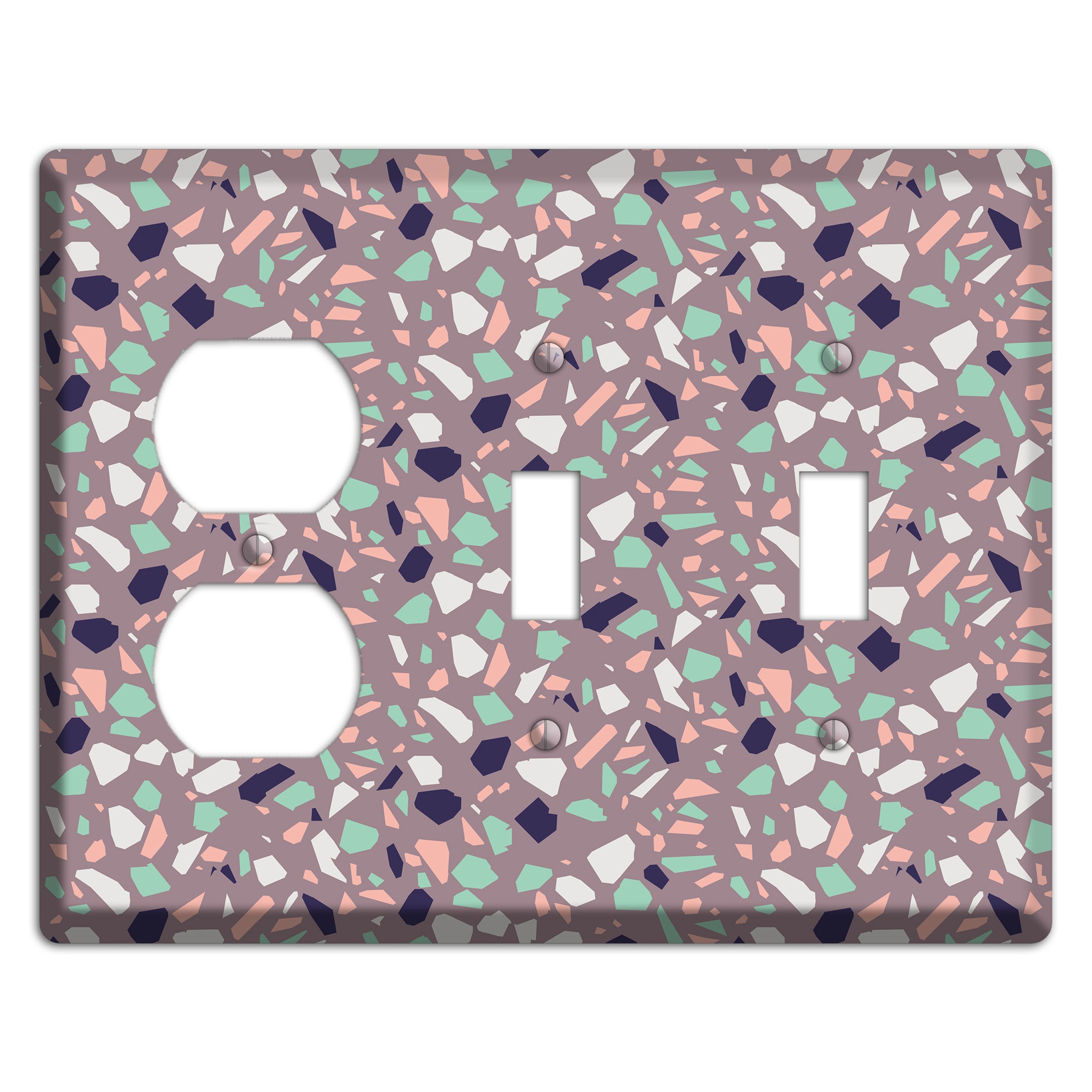 Lavender Shard Duplex / 2 Toggle Wallplate