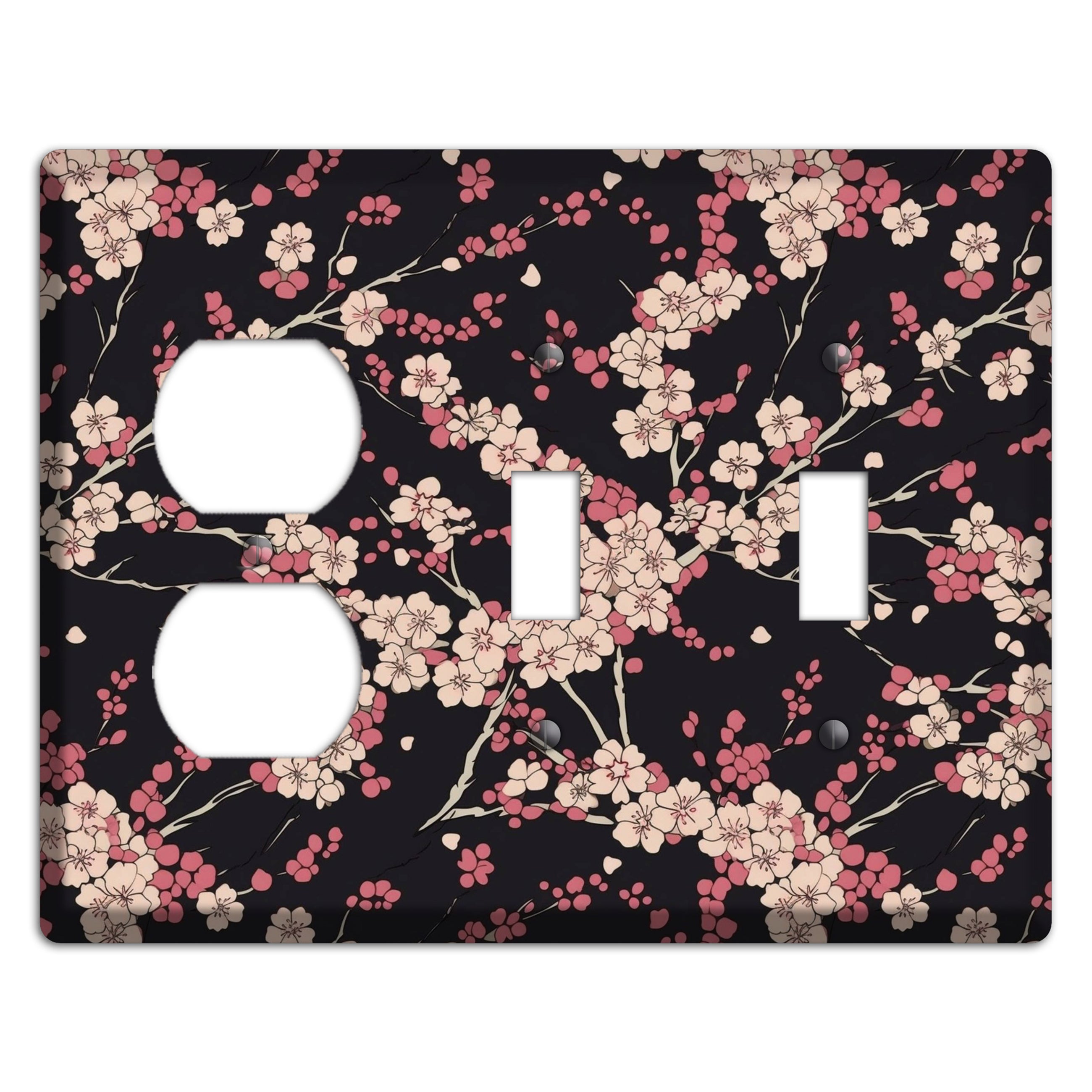 Night Blossom Drift Duplex / 2 Toggle Wallplate