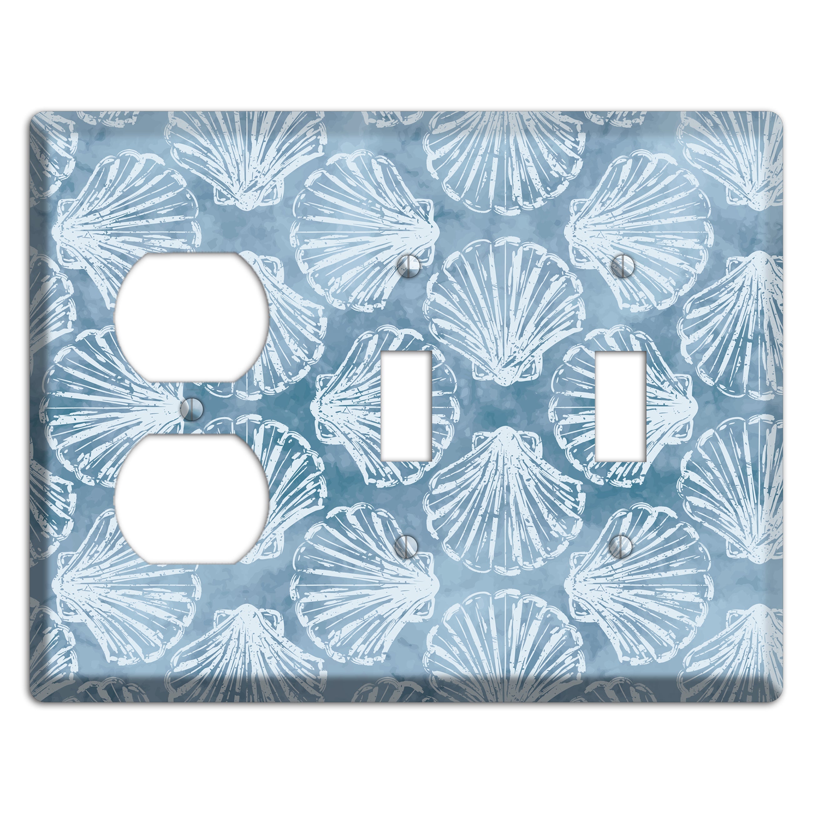 Coastal Shell Drift Duplex / 2 Toggle Wallplate