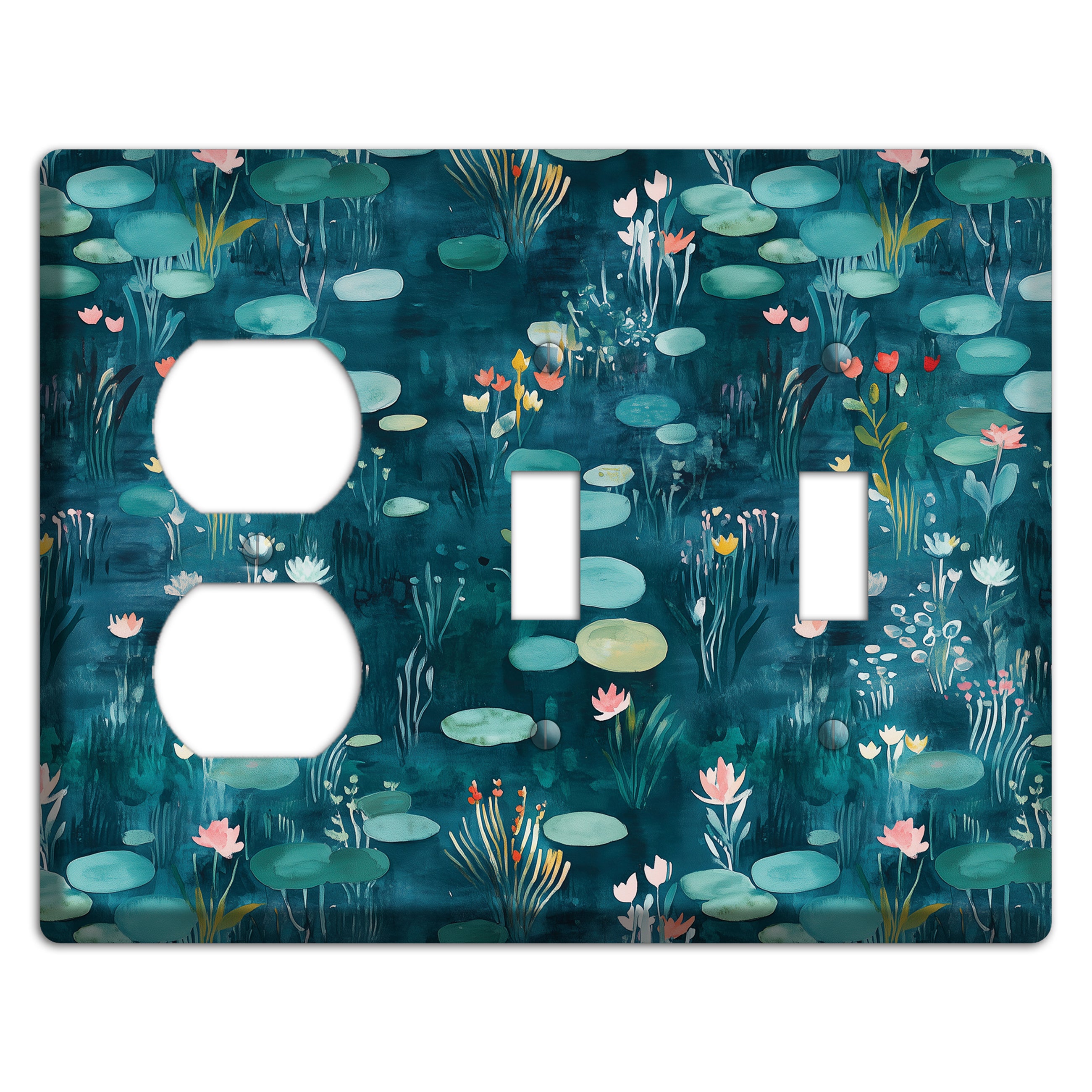 Lily Pond Reverie Duplex / 2 Toggle Wallplate