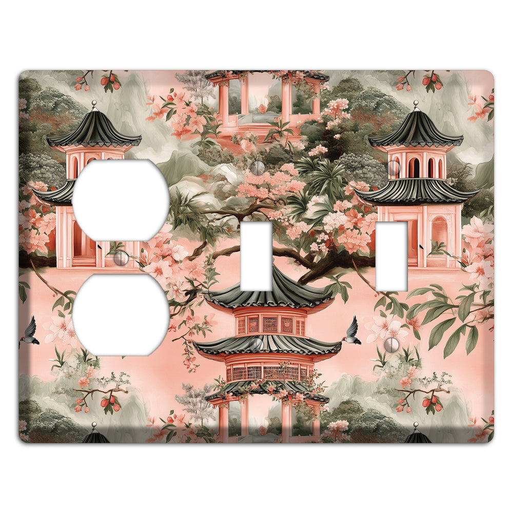 Pagoda & Plum Duplex / 2 Toggle Wallplate
