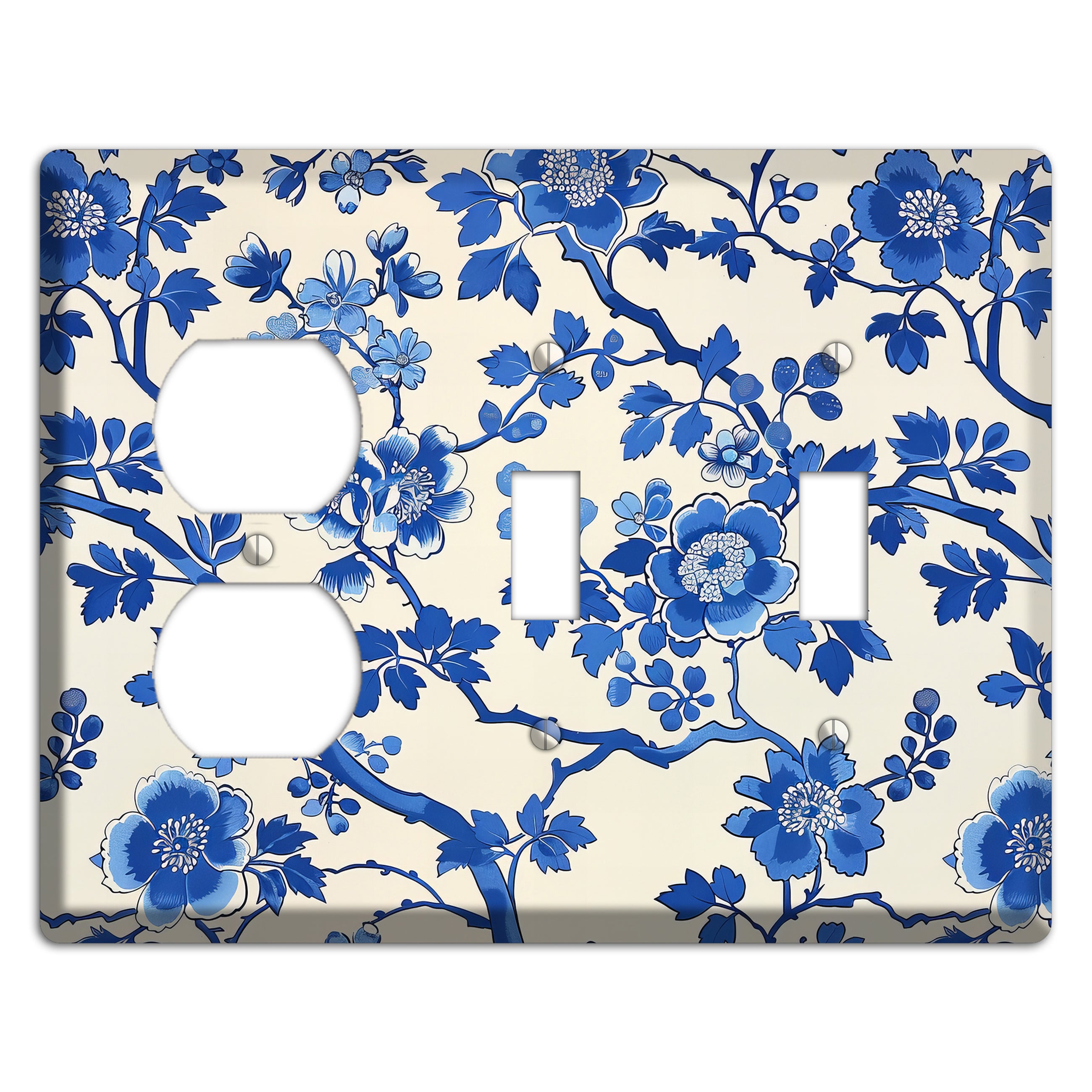 Porcelain Garden Bloom Duplex / 2 Toggle Wallplate