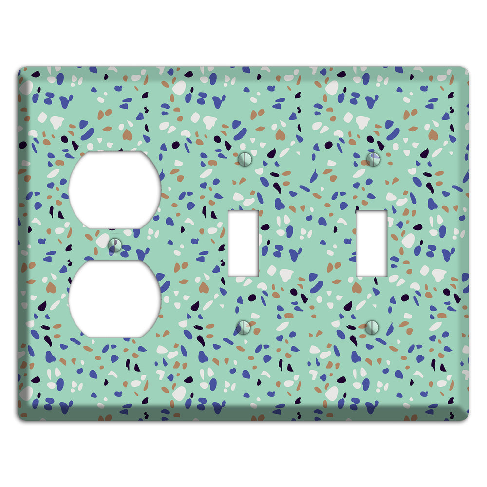 Sea Breeze Confetti Duplex / 2 Toggle Wallplate