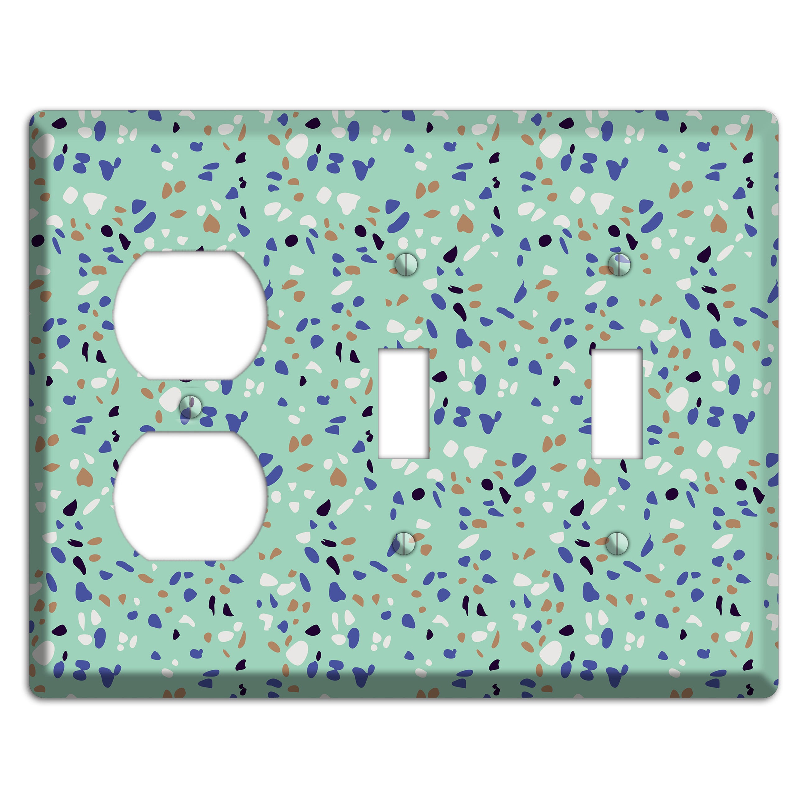 Sea Breeze Confetti Duplex / 2 Toggle Wallplate