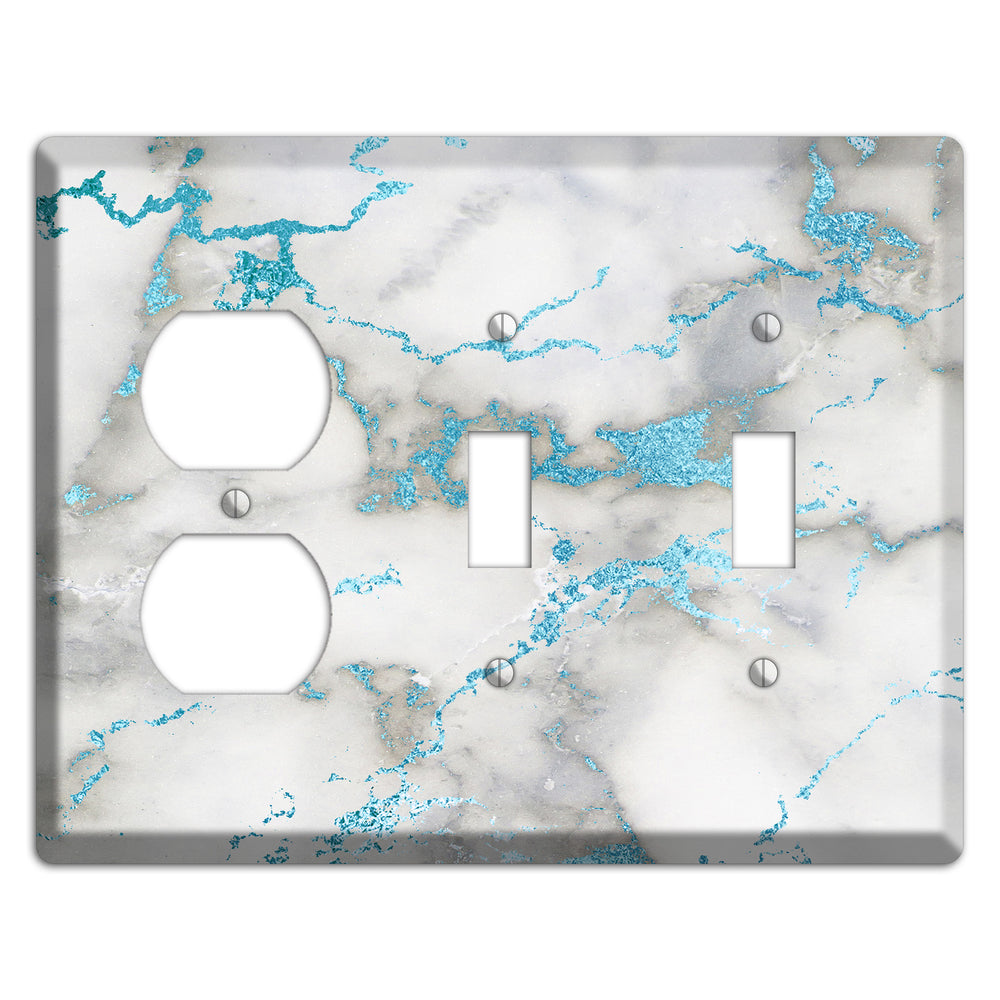 Gumbo Marble Duplex / 2 Toggle Wallplate