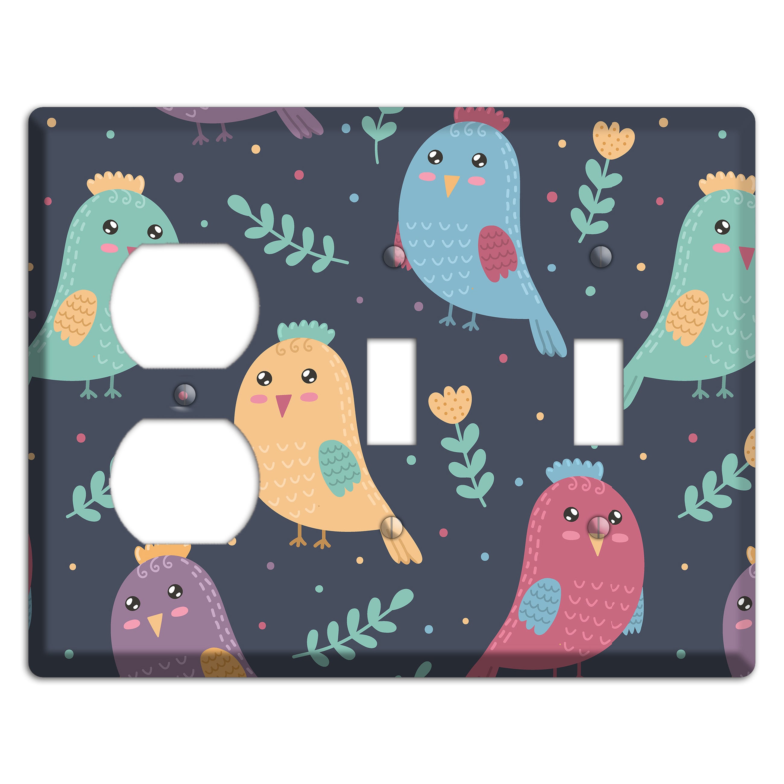 Jungle Giggles (Dark) Duplex / 2 Toggle Wallplate