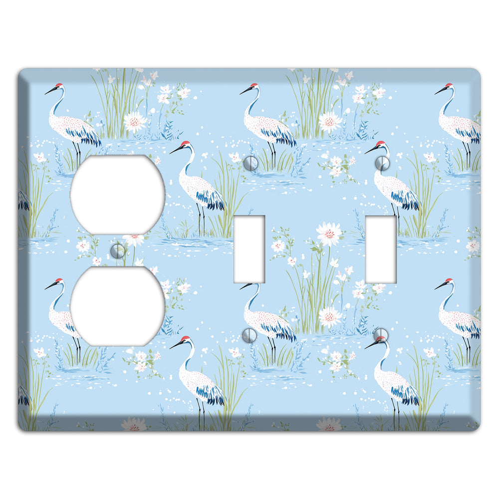 Powder Blue Marsh Duplex / 2 Toggle Wallplate