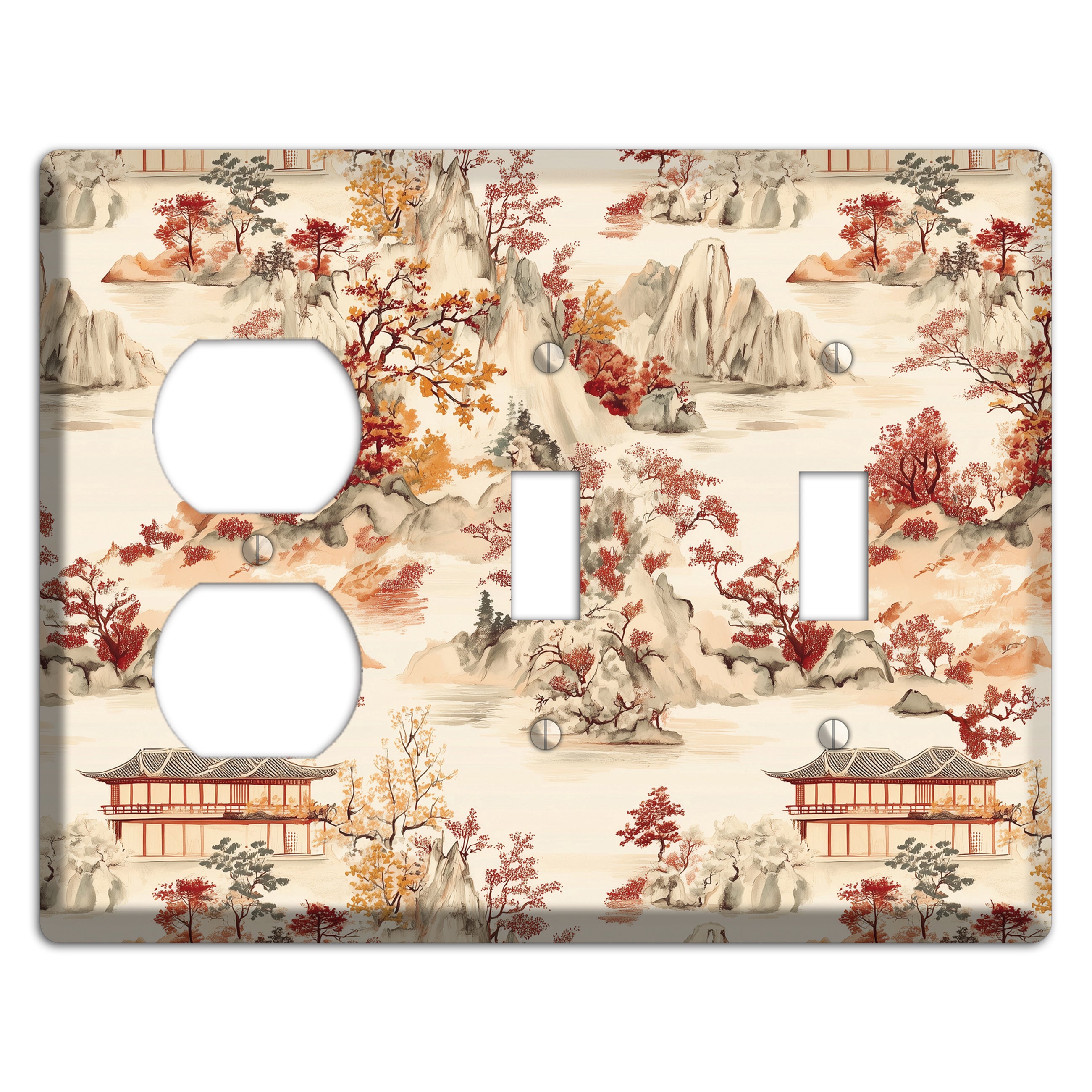 Mountain Autumn Reverie Duplex / 2 Toggle Wallplate
