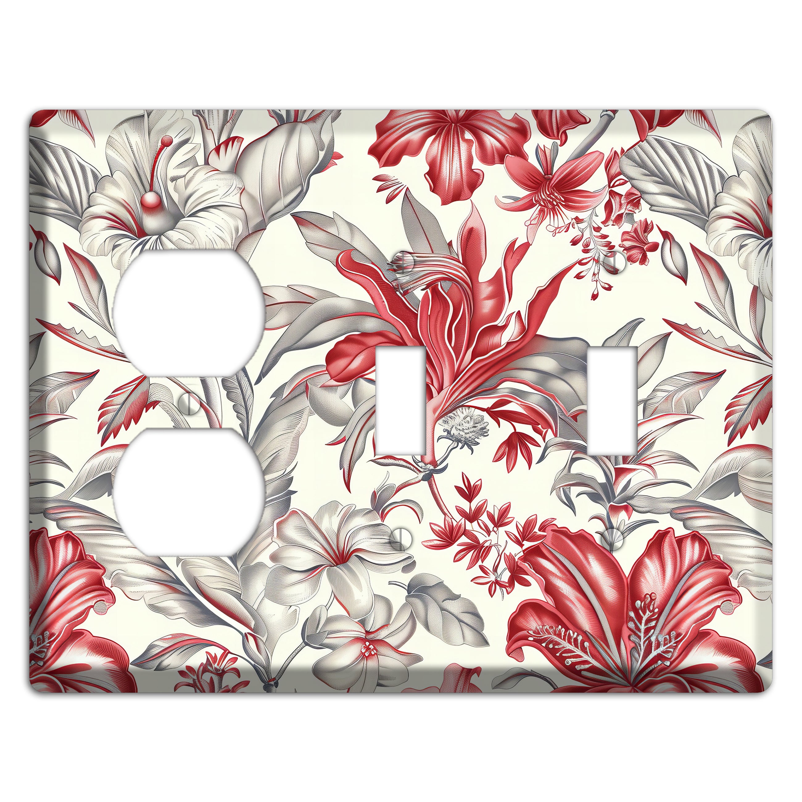 Crimson Botanica Duplex / 2 Toggle Wallplate