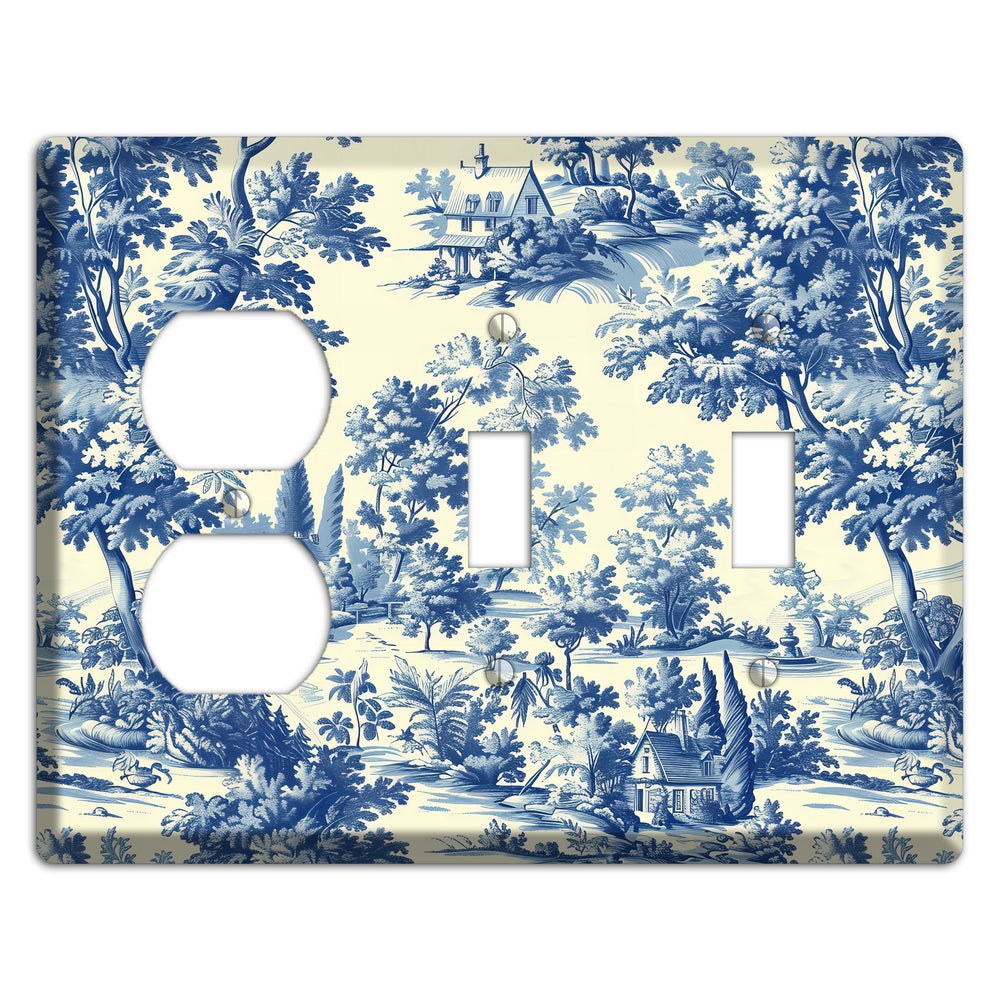 Country Estate Toile Duplex / 2 Toggle Wallplate