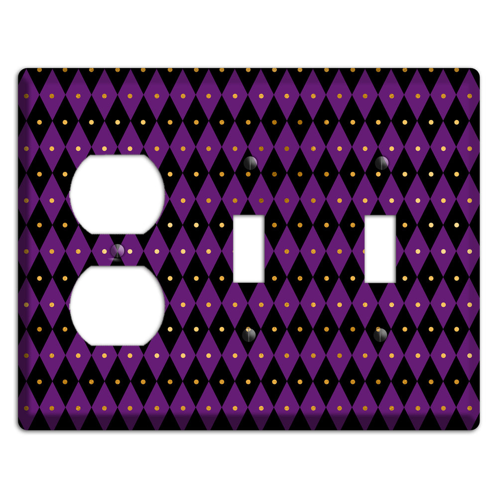 Royal Check: Violet Duplex / 2 Toggle Wallplate