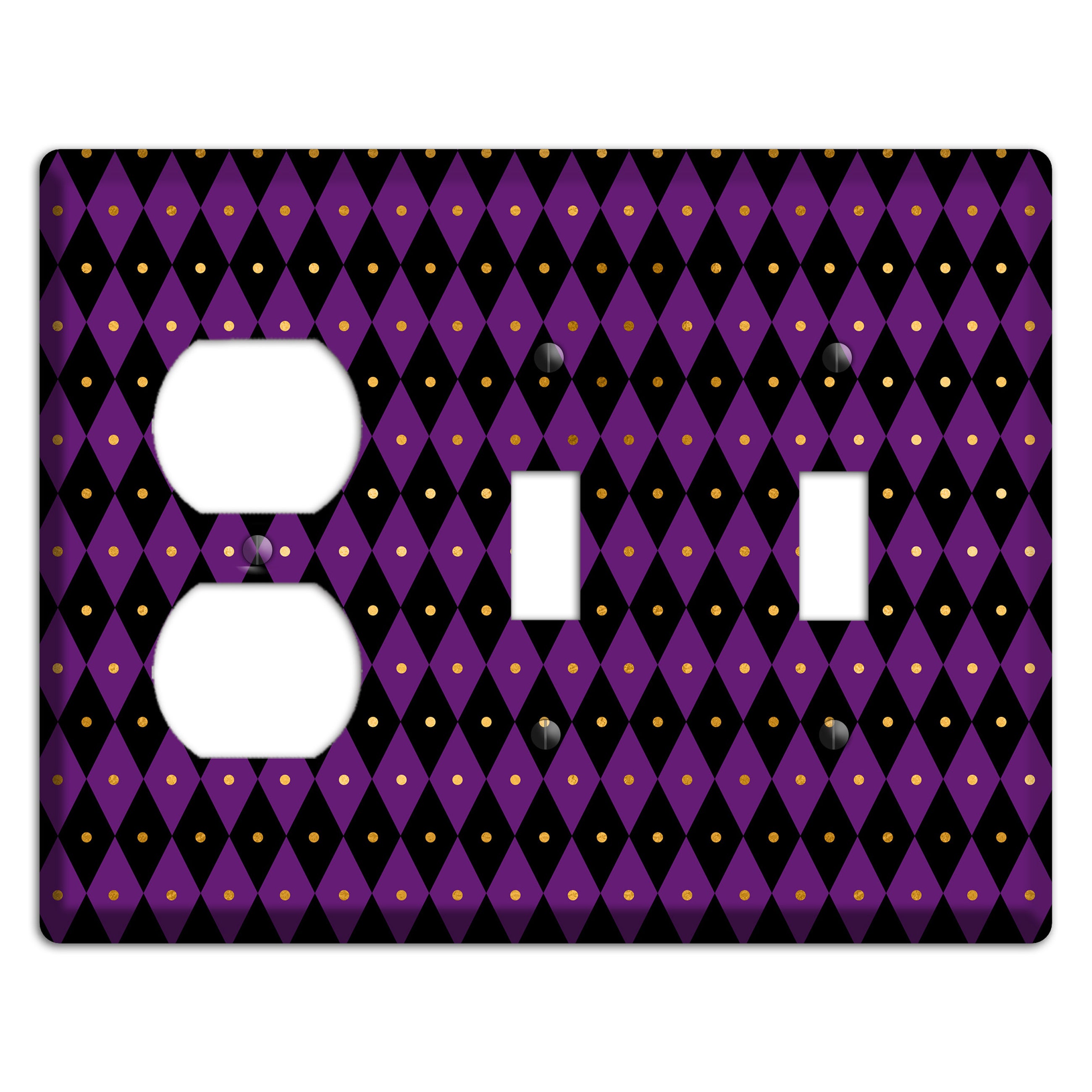 Royal Check: Violet Duplex / 2 Toggle Wallplate
