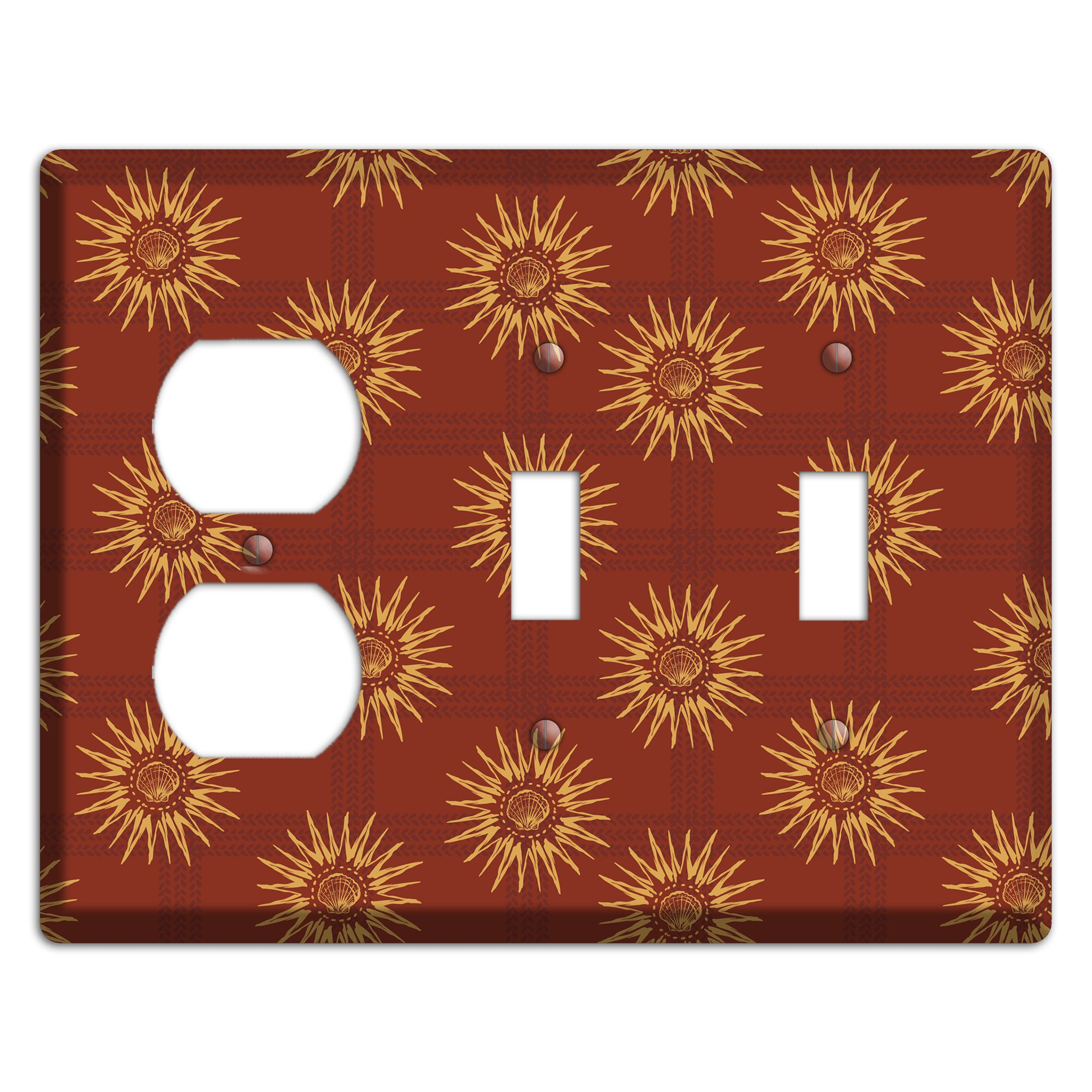 Russet Sun Plaid Duplex / 2 Toggle Wallplate