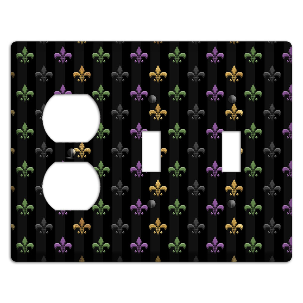 Midnight Fleur Duplex / 2 Toggle Wallplate