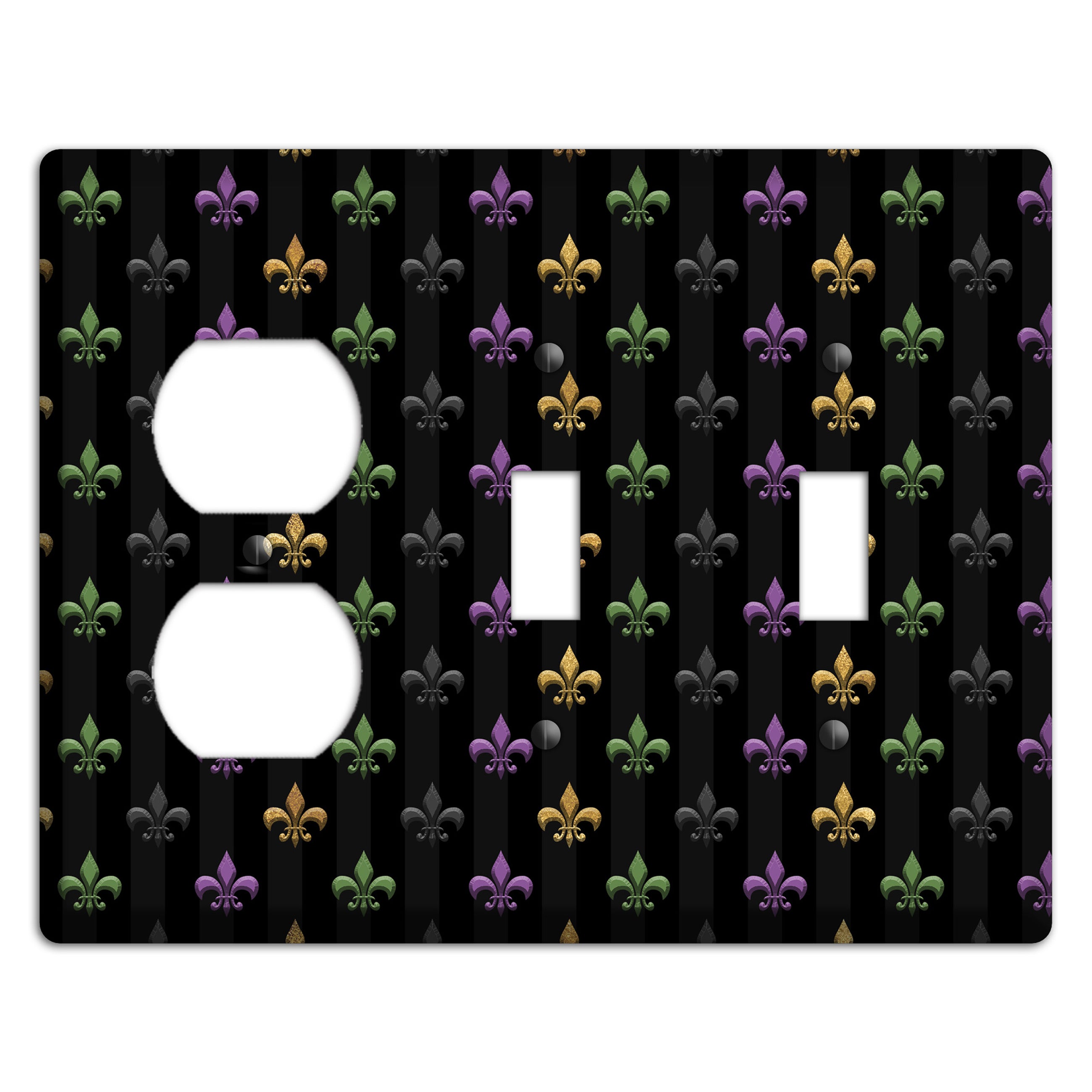 Midnight Fleur Duplex / 2 Toggle Wallplate