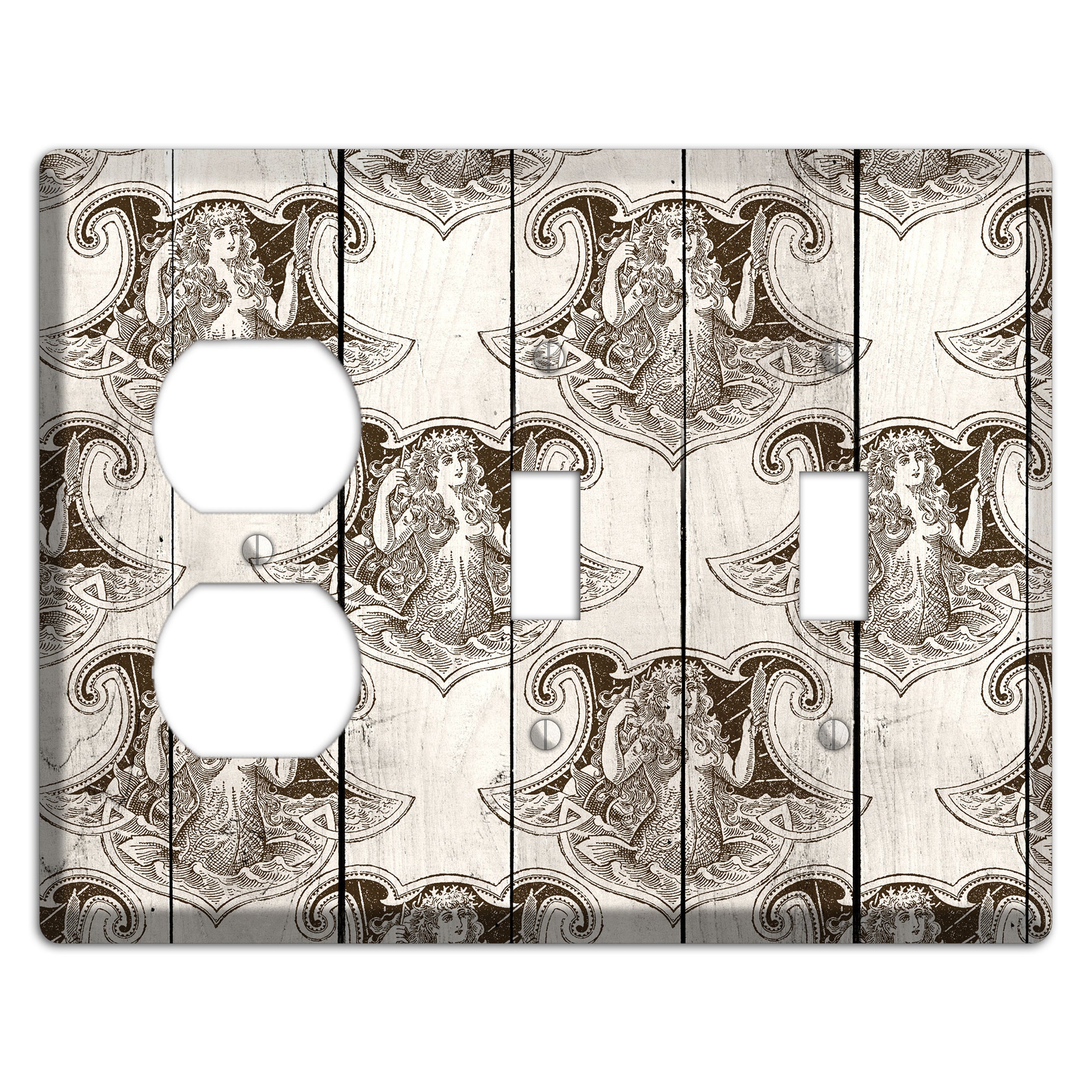 Mermaid’s Crest Duplex / 2 Toggle Wallplate