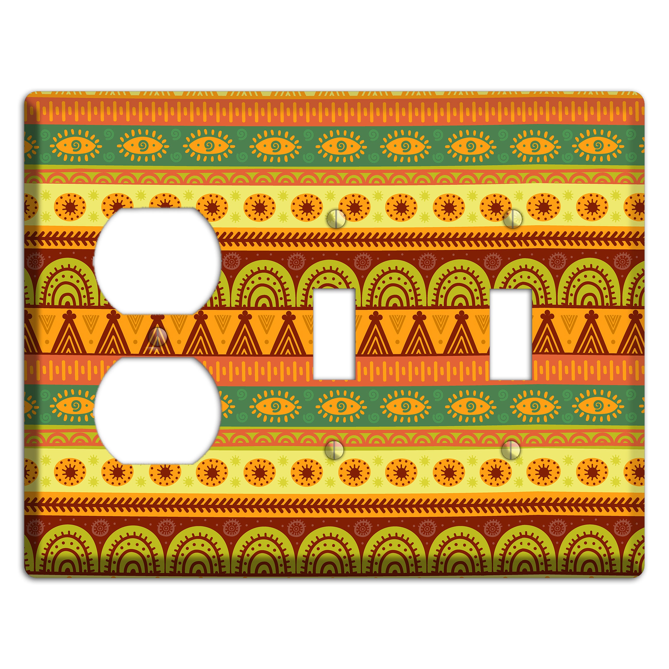 Ethnic Harmony Duplex / 2 Toggle Wallplate
