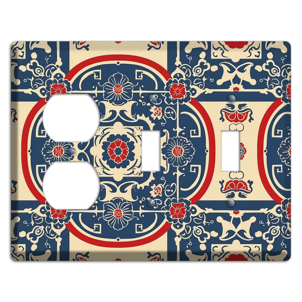 Imperial Medallion Court Duplex / 2 Toggle Wallplate