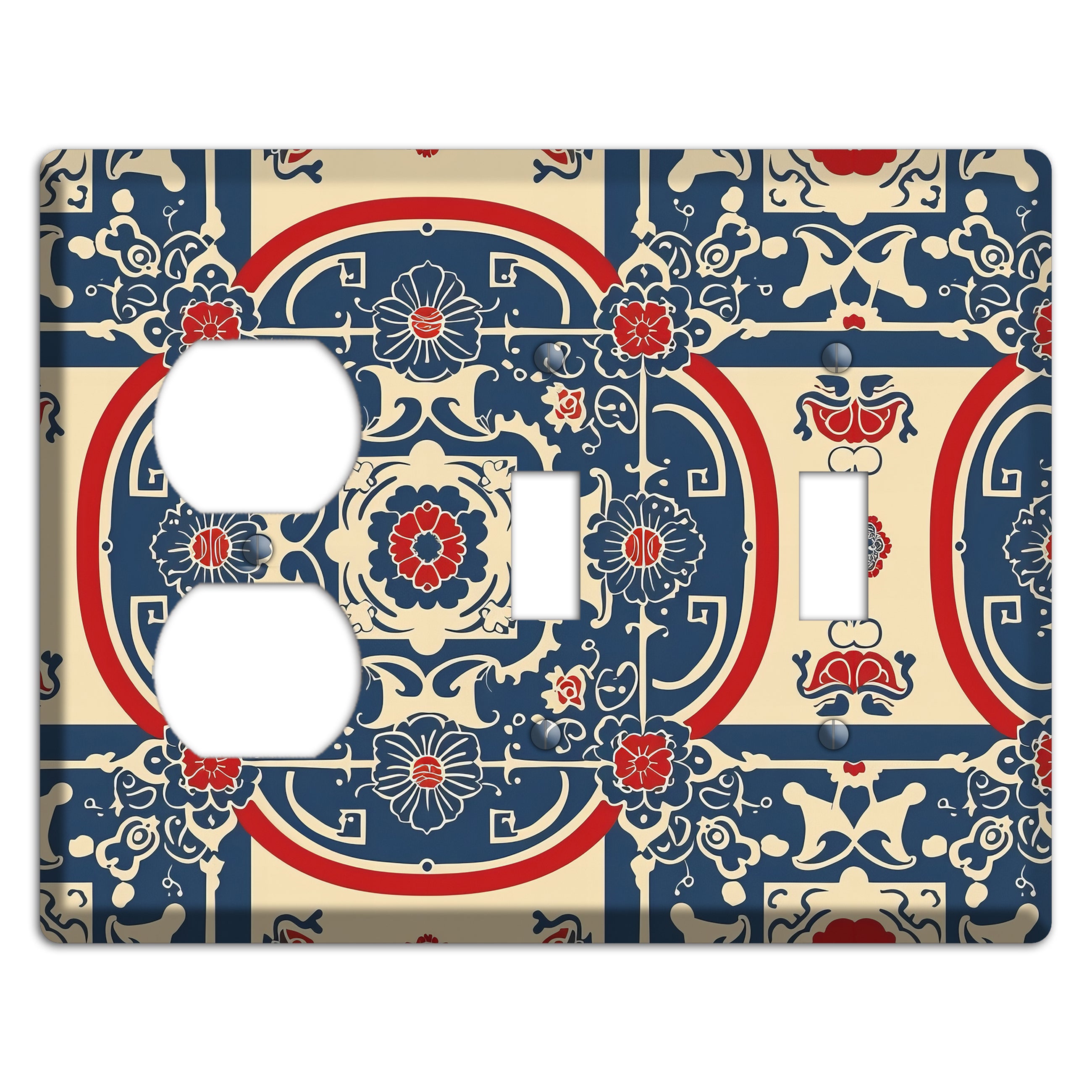 Imperial Medallion Court Duplex / 2 Toggle Wallplate