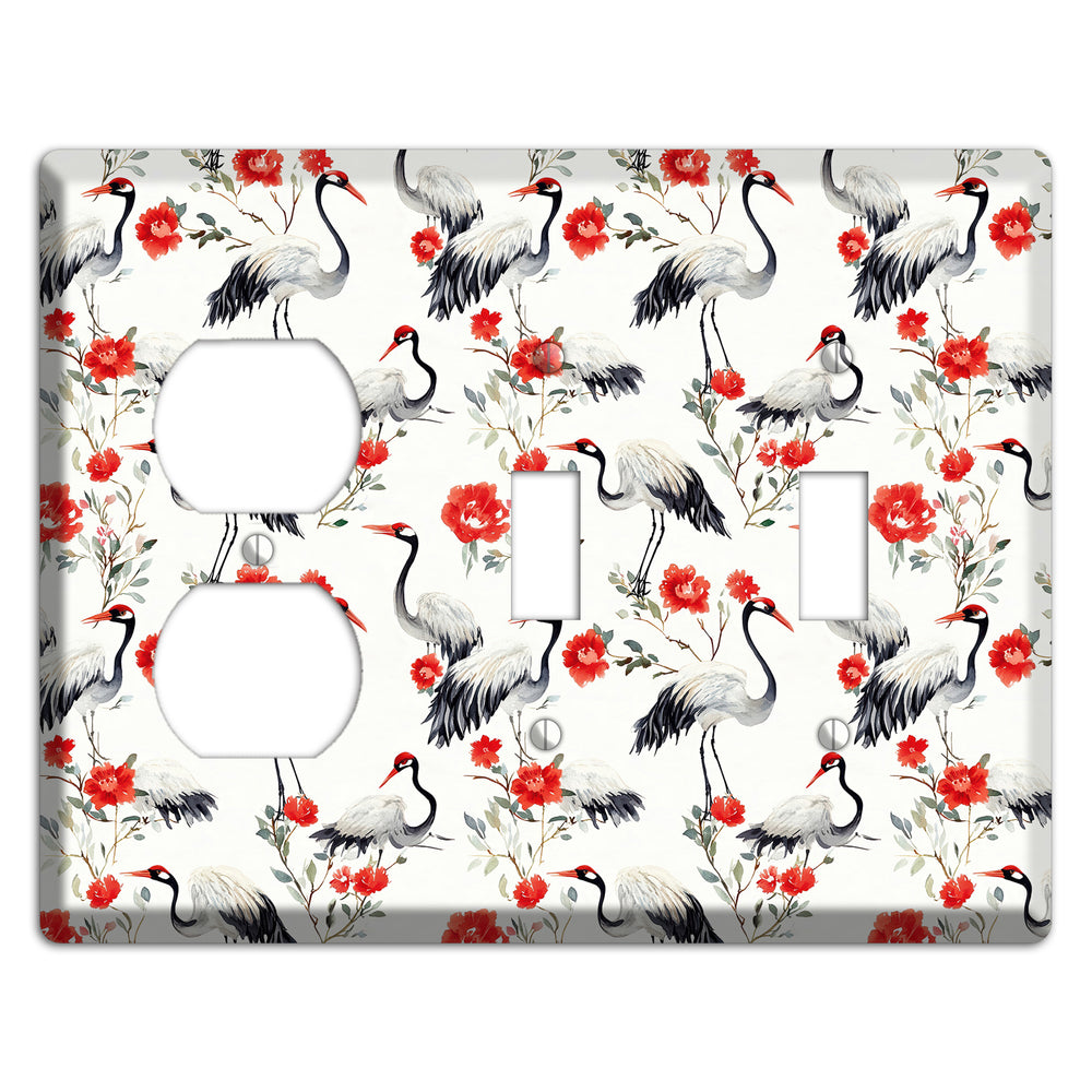 Scarlet Plume Garden Duplex / 2 Toggle Wallplate