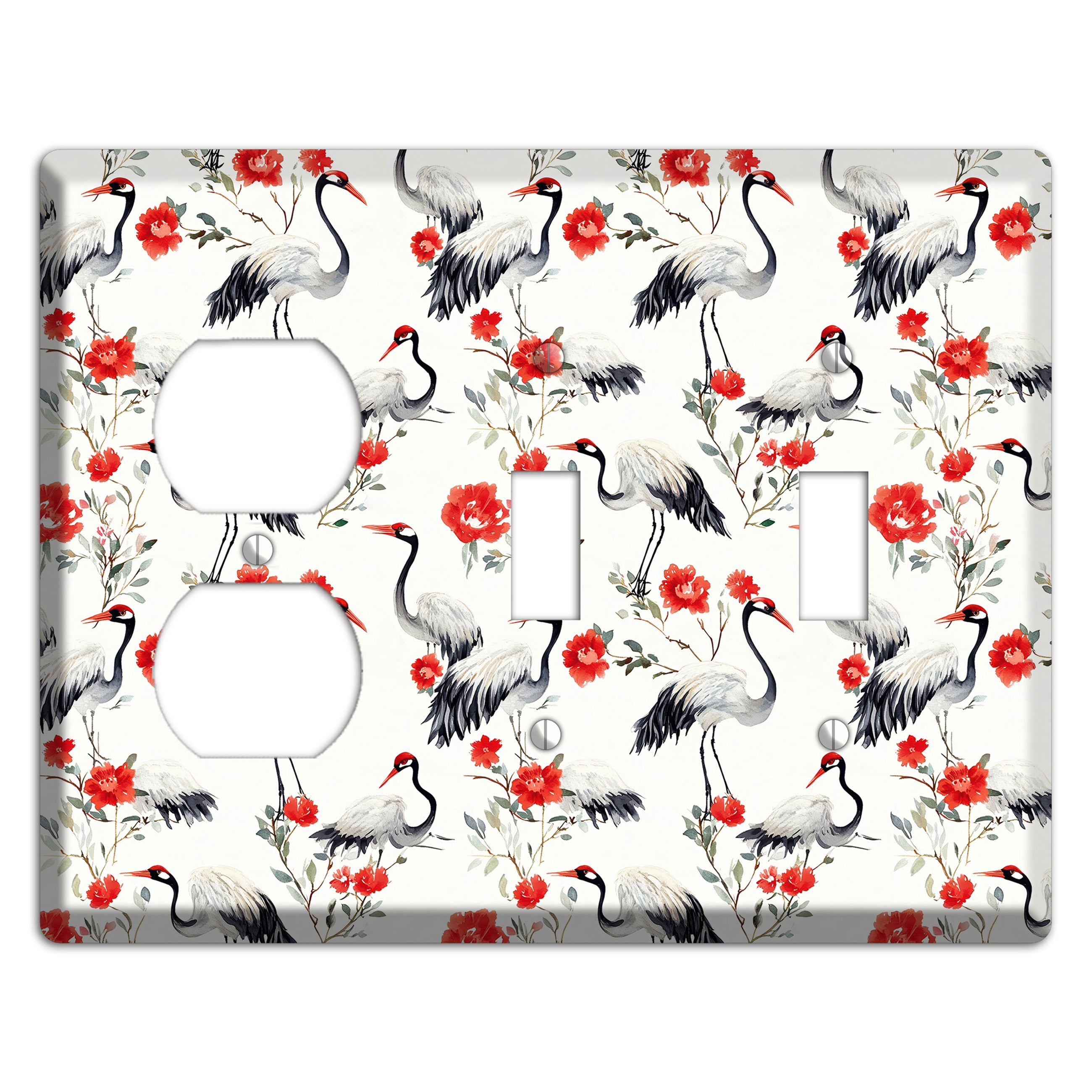 Scarlet Plume Garden Duplex / 2 Toggle Wallplate