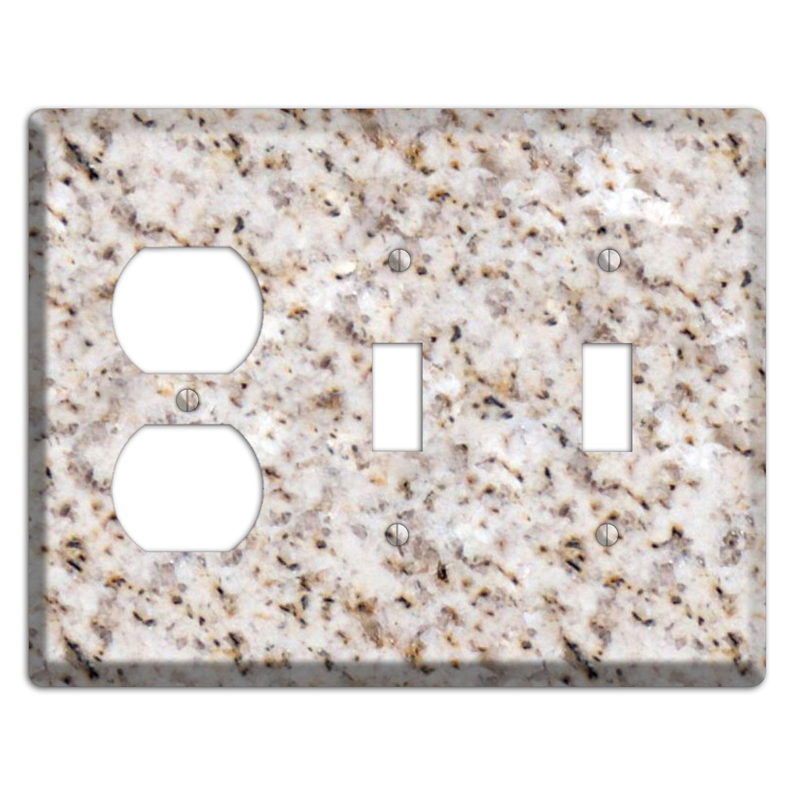 Luna Pearl Granite Duplex / 2 Toggle Wallplate