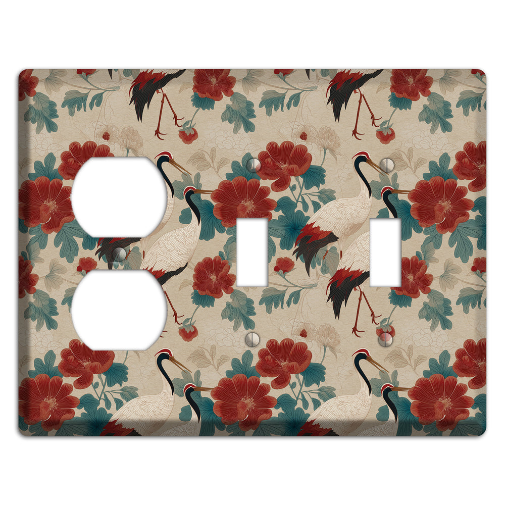 Rust Peony Passage Duplex / 2 Toggle Wallplate