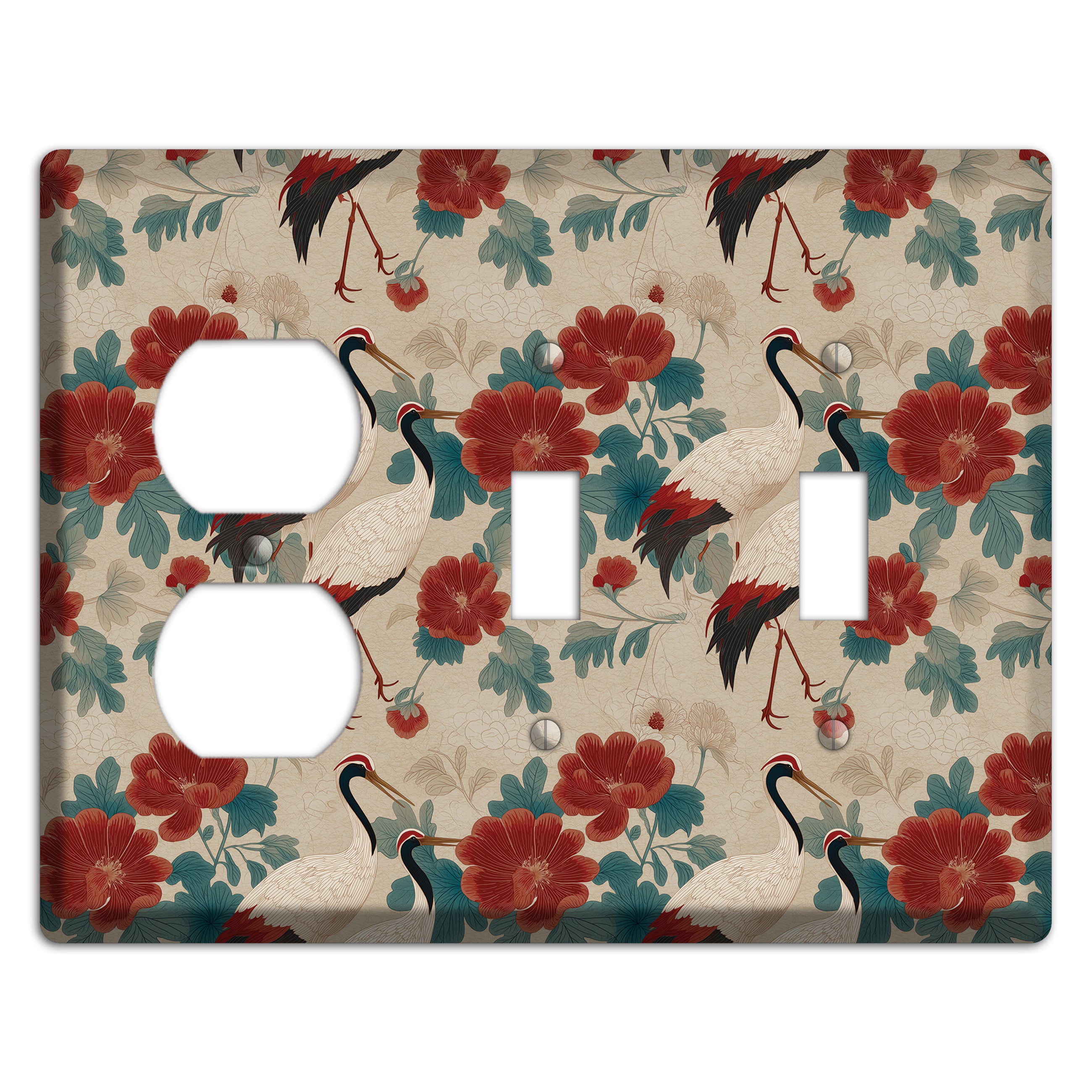 Rust Peony Passage Duplex / 2 Toggle Wallplate