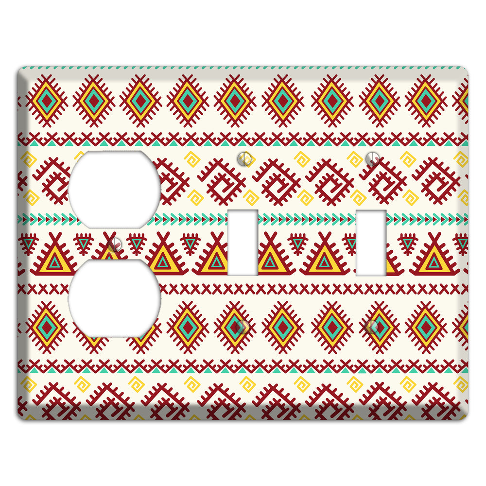 Crimson Tapestry Duplex / 2 Toggle Wallplate