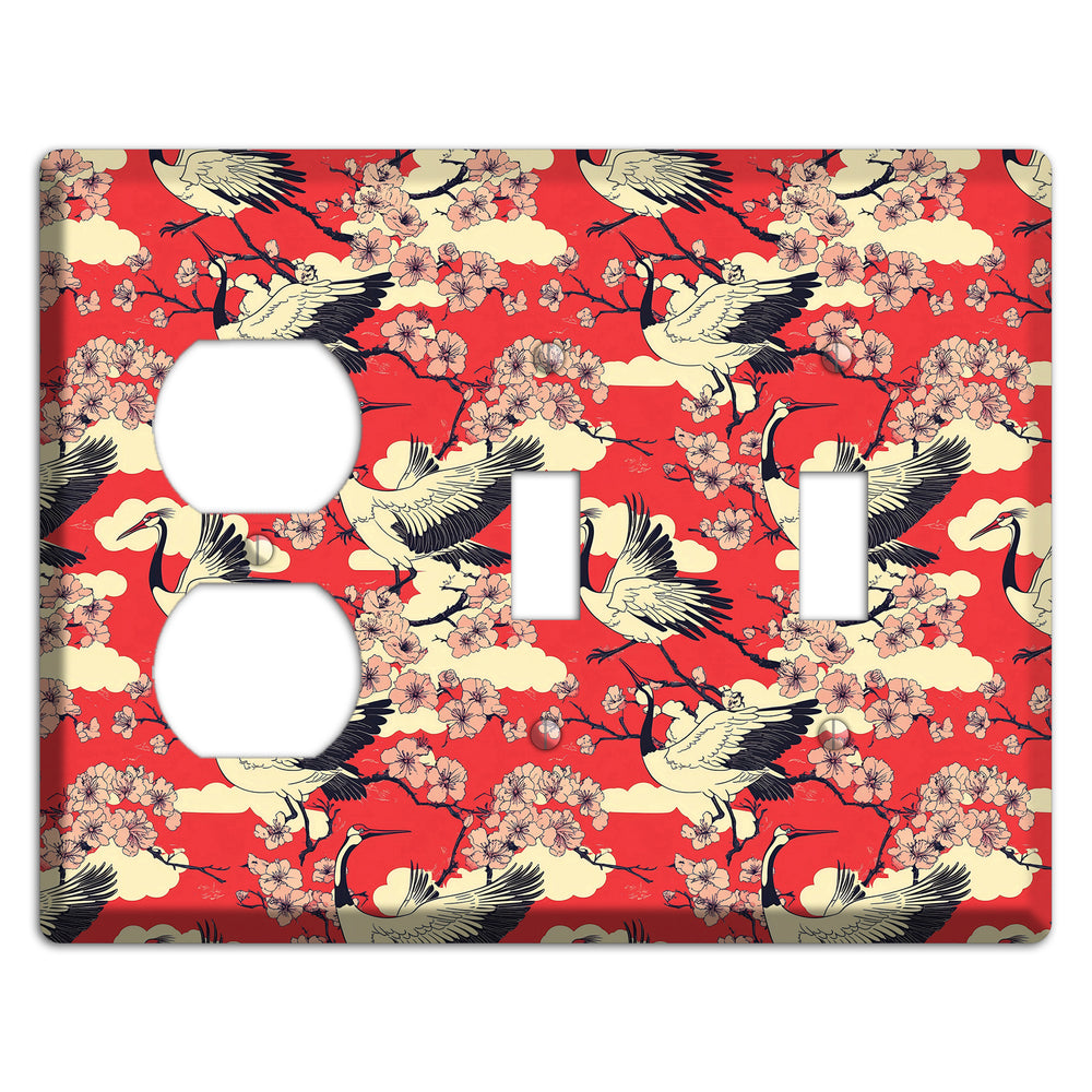Crimson Blossom Ascent Duplex / 2 Toggle Wallplate