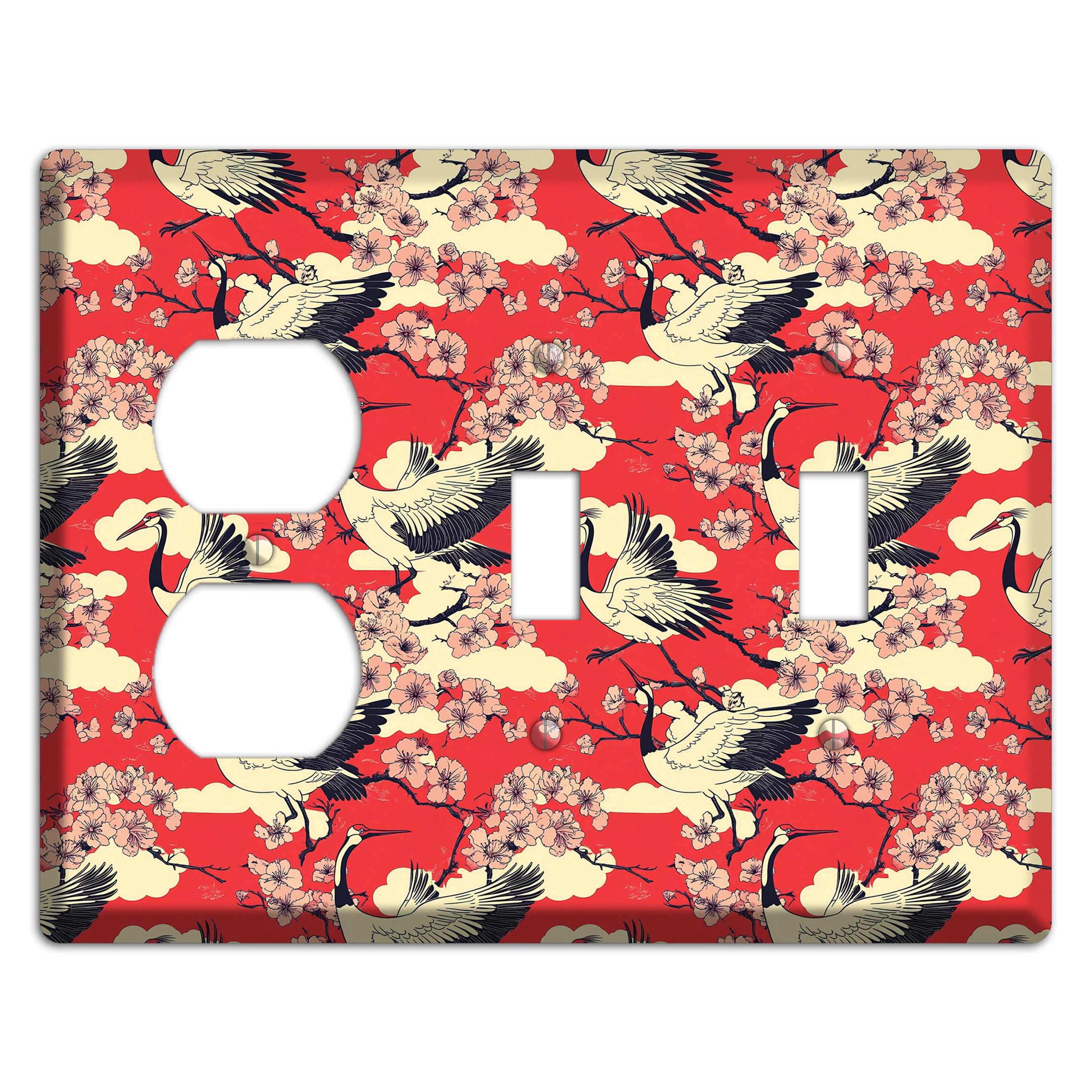 Crimson Blossom Ascent Duplex / 2 Toggle Wallplate