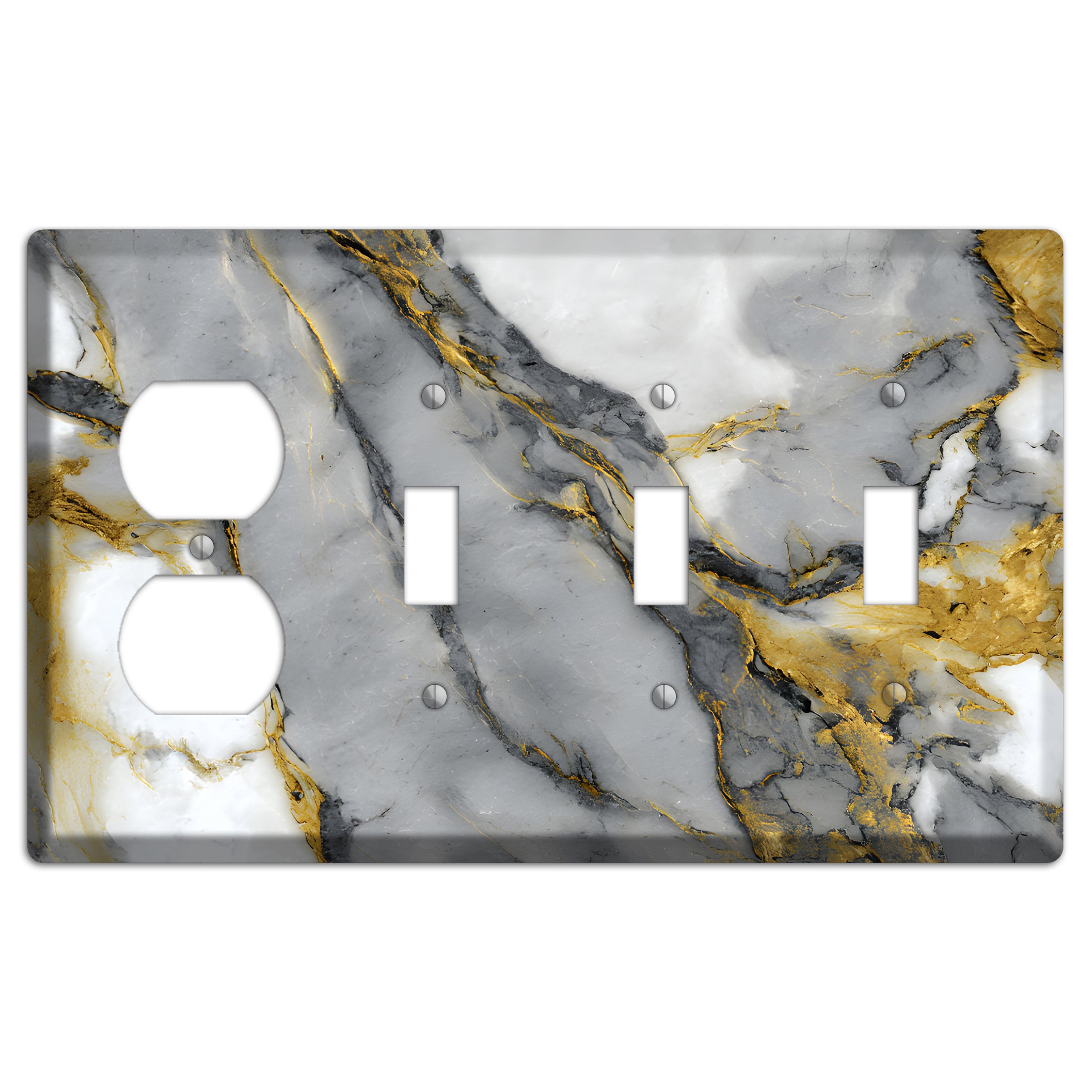 Finlandia Marble Duplex / 3 Toggle Wallplate