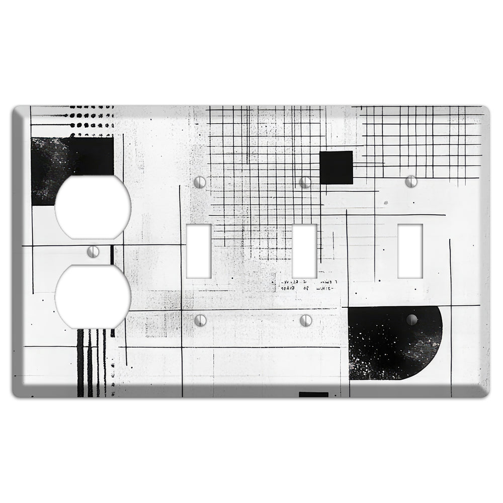 Drafting Table Ghost Duplex / 3 Toggle Wallplate