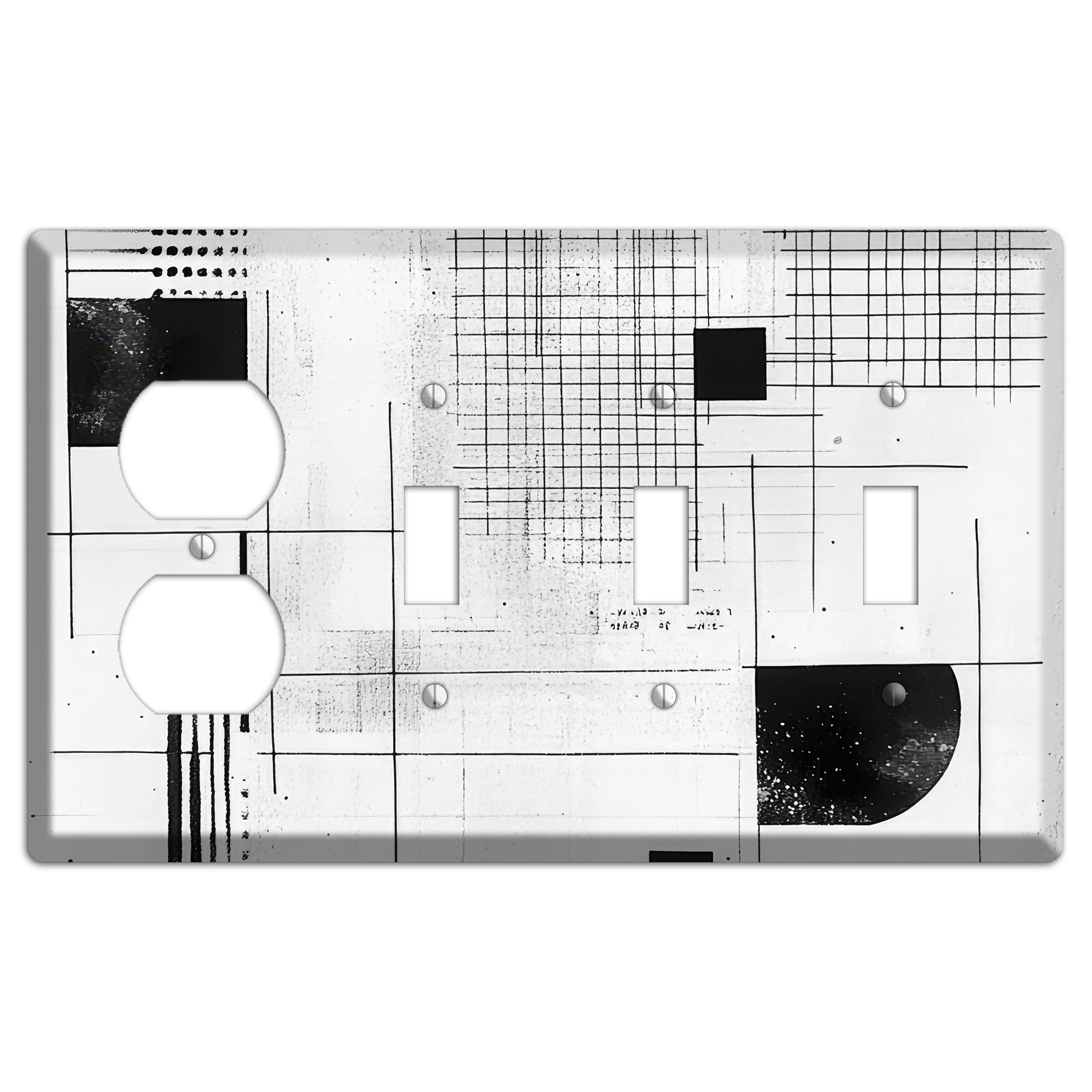 Drafting Table Ghost Duplex / 3 Toggle Wallplate