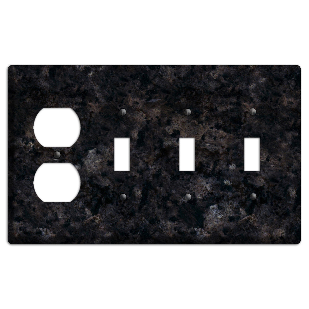 Ubatuba Granite Duplex / 3 Toggle Wallplate