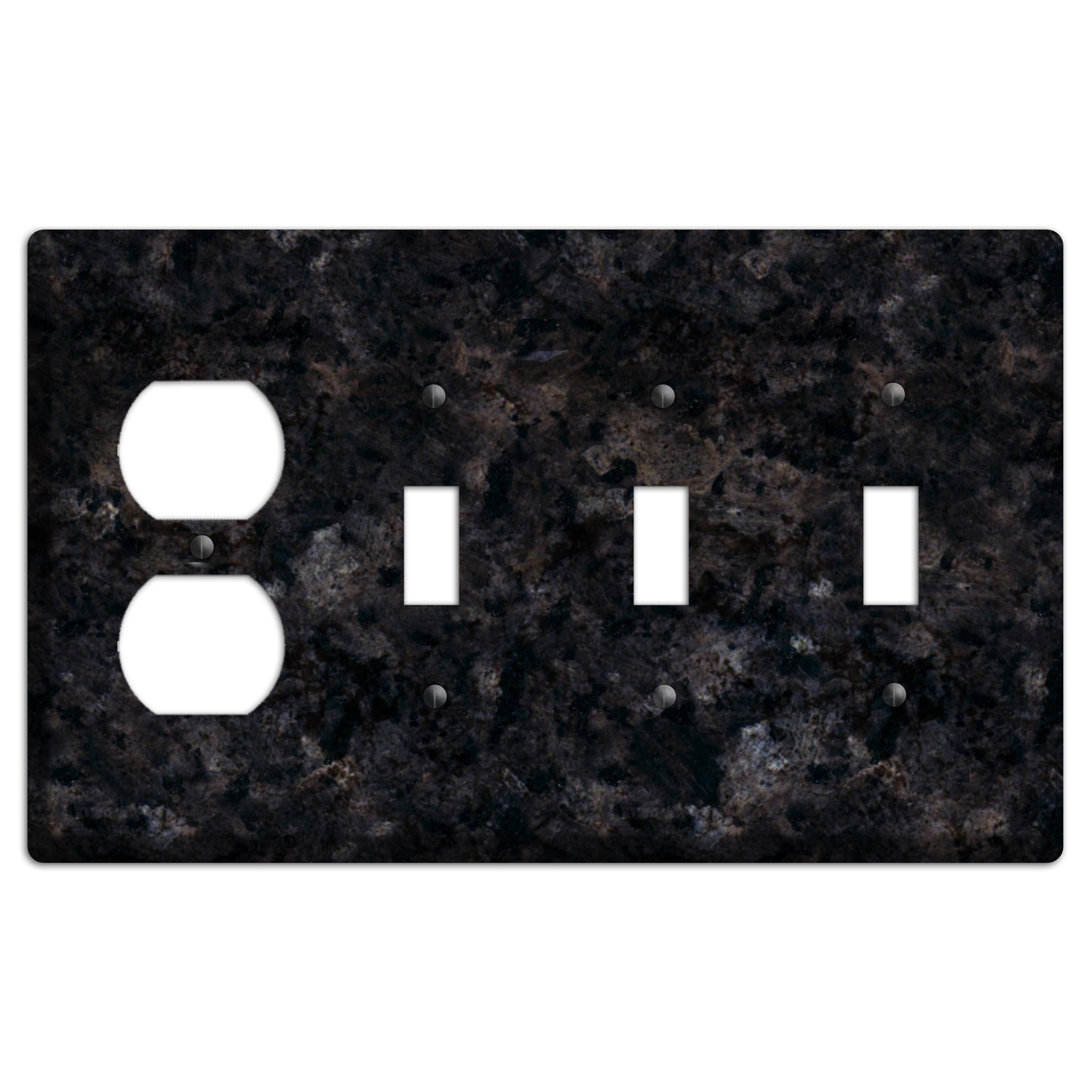 Ubatuba Granite Duplex / 3 Toggle Wallplate