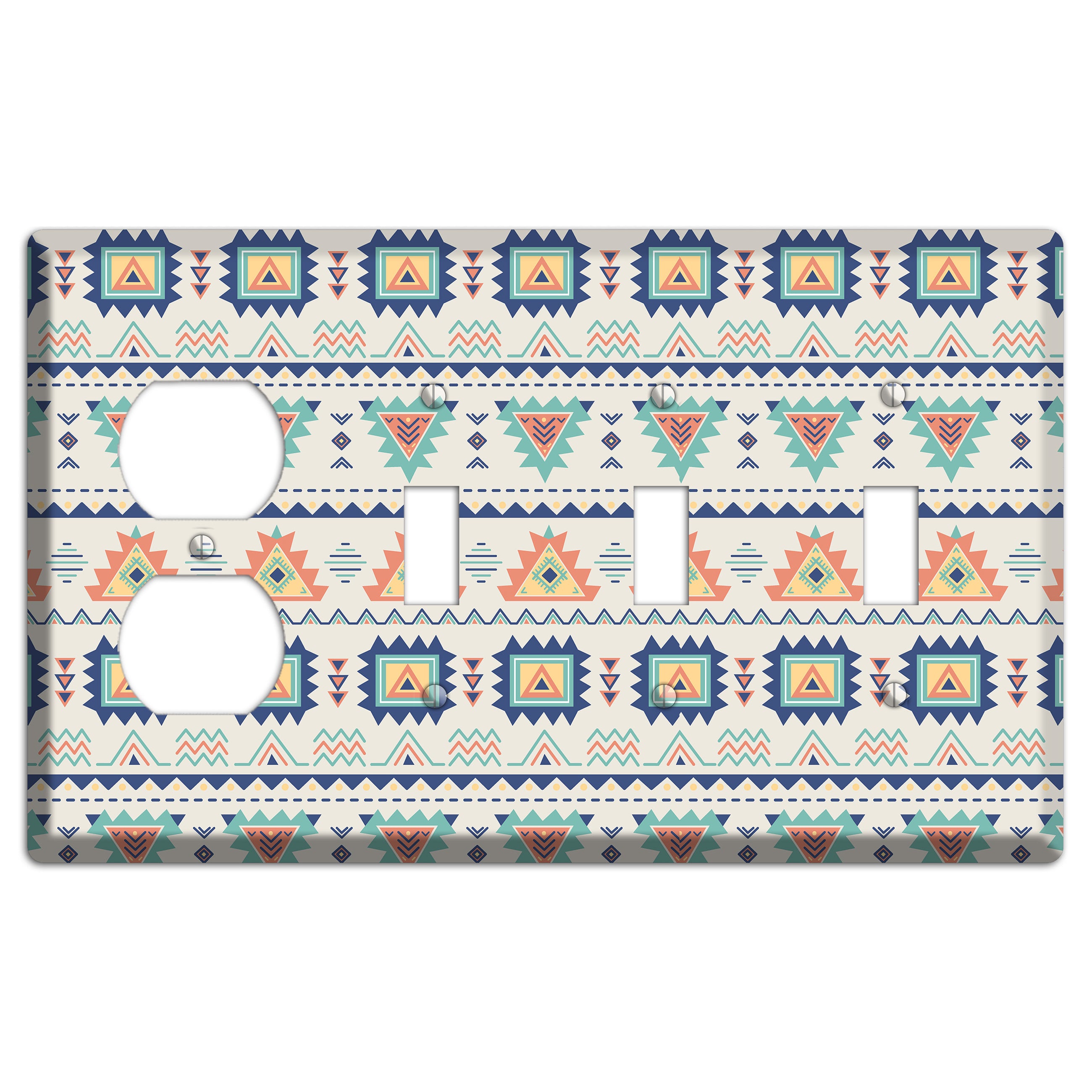 Desert Geometry Duplex / 3 Toggle Wallplate
