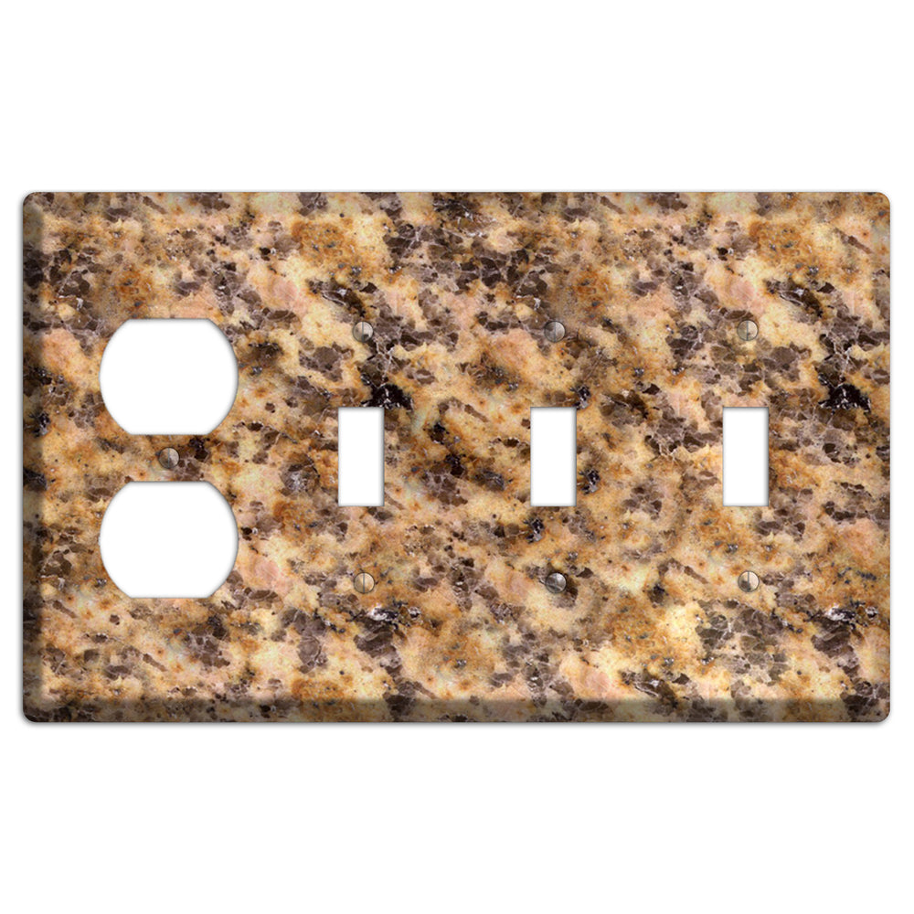Lapidus Granite Duplex / 3 Toggle Wallplate