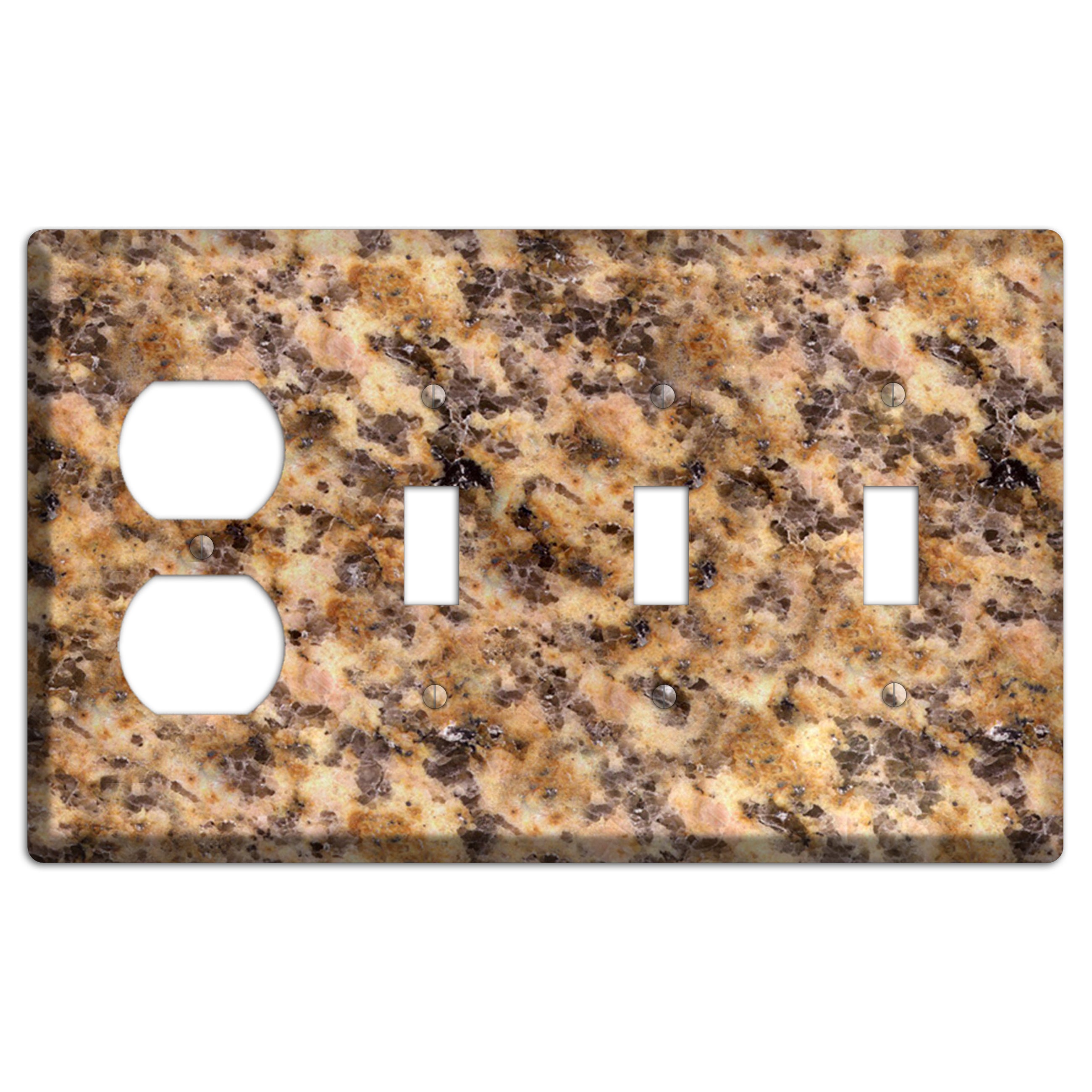 Lapidus Granite Duplex / 3 Toggle Wallplate